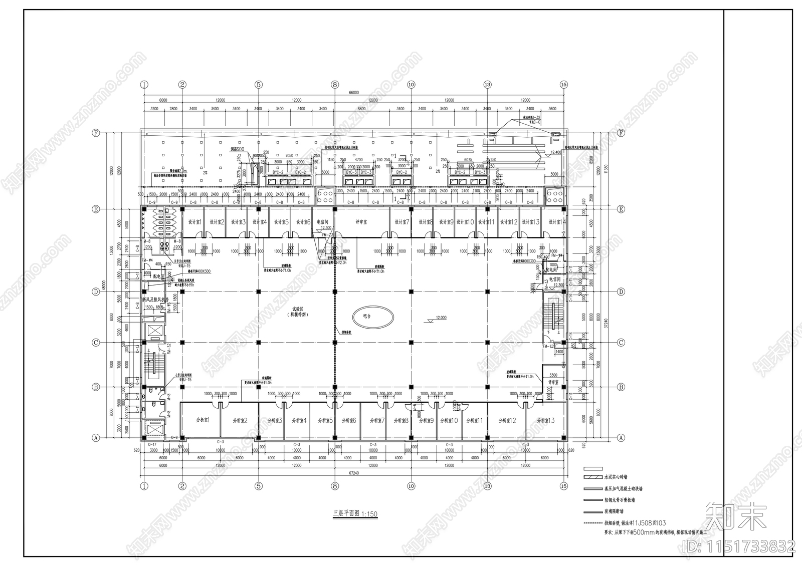 汽车生产车间建筑设计cad施工图下载【ID:1151733832】