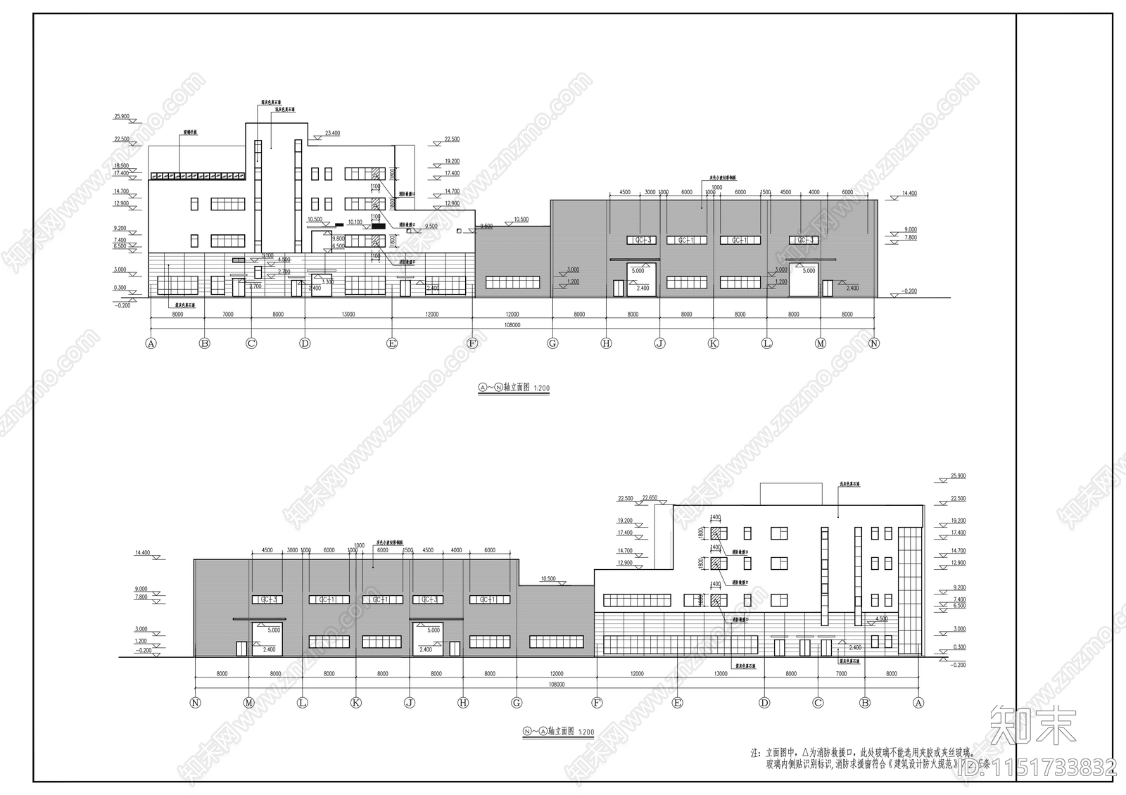 汽车生产车间建筑设计cad施工图下载【ID:1151733832】