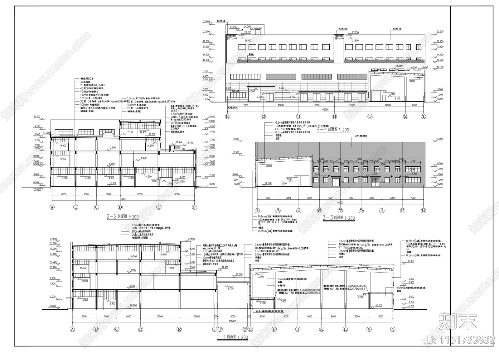 汽车生产车间建筑设计cad施工图下载【ID:1151733832】