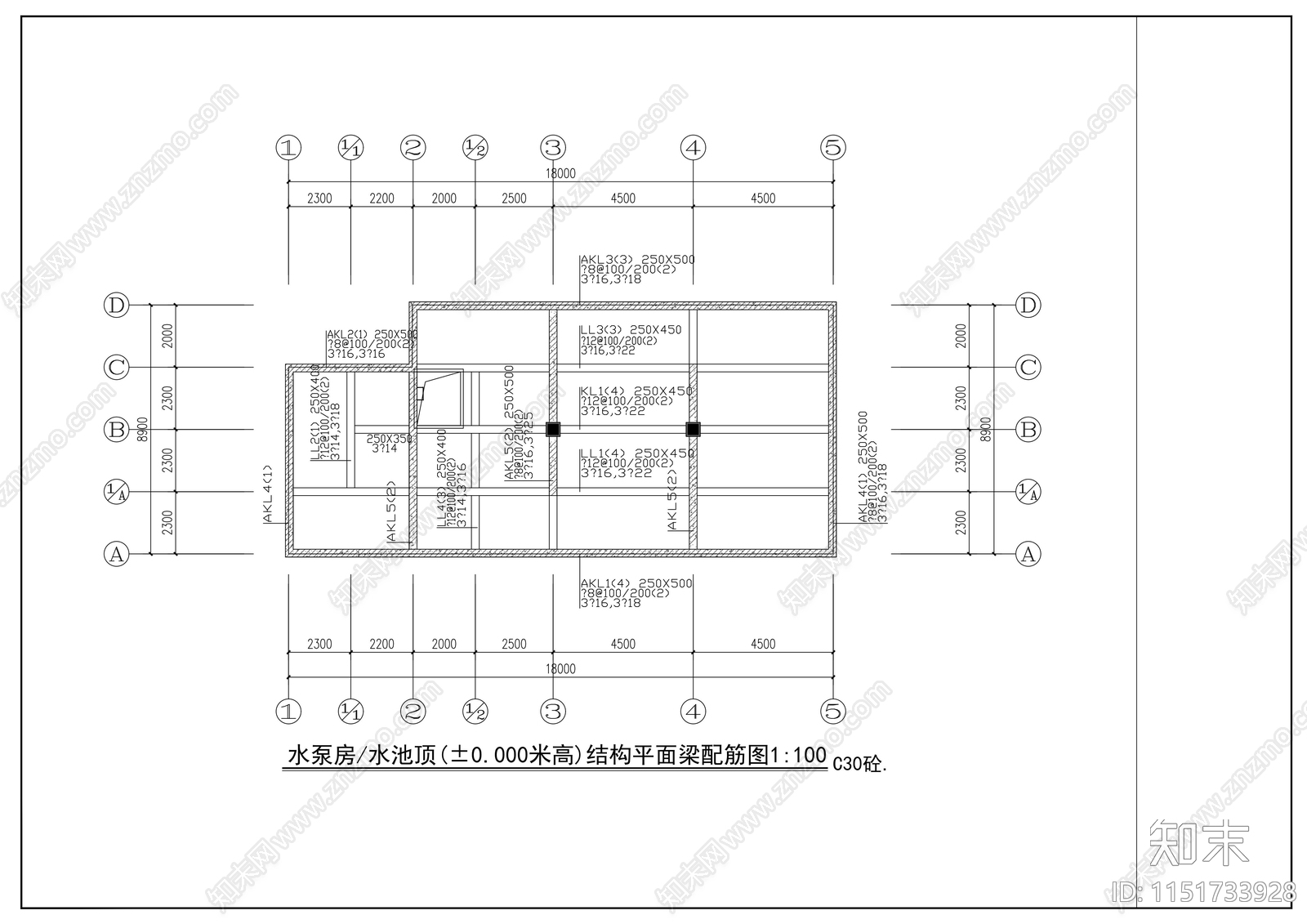 室外消防水池cad施工图下载【ID:1151733928】