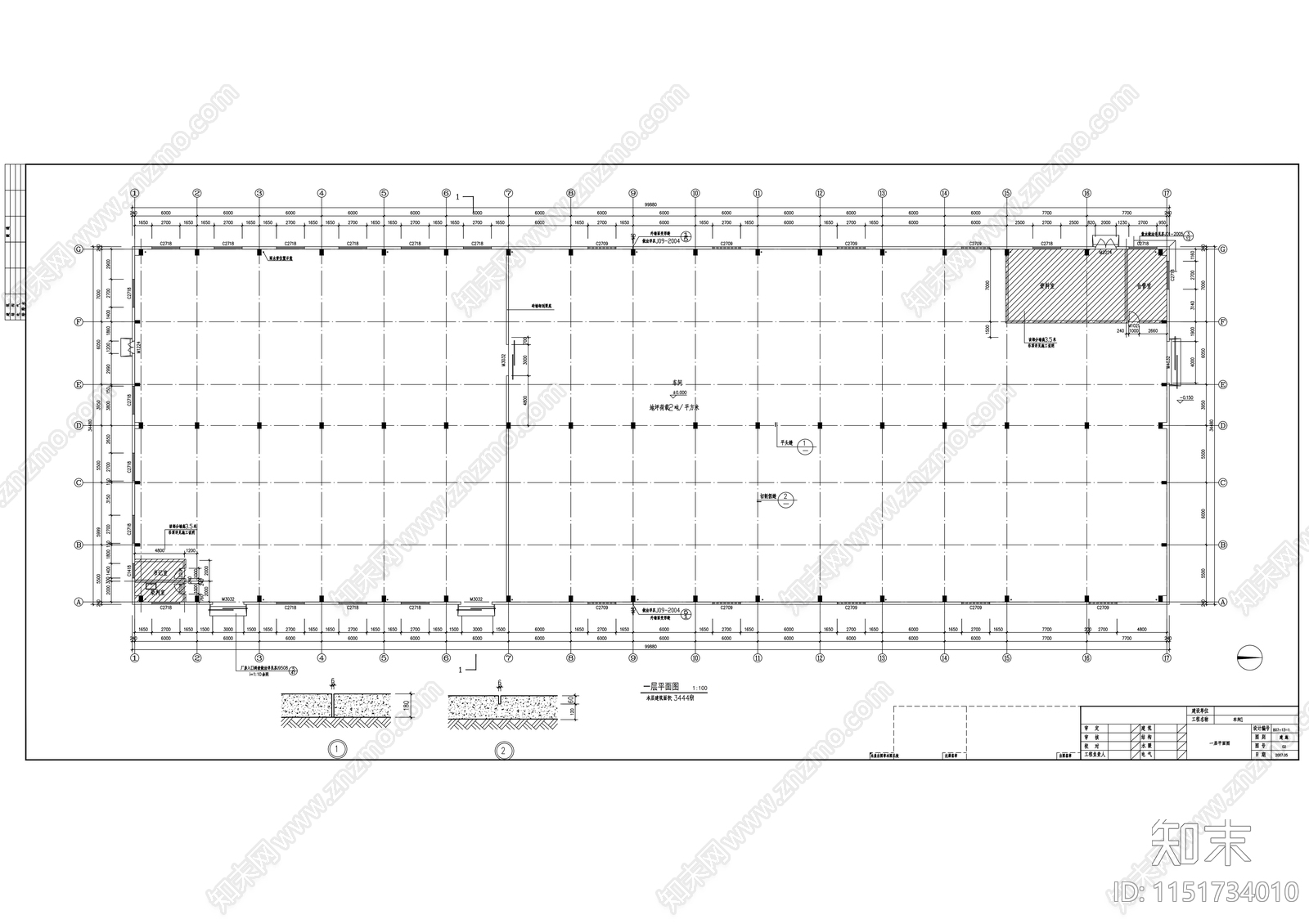 台商化纺工厂厂房建筑cad施工图下载【ID:1151734010】