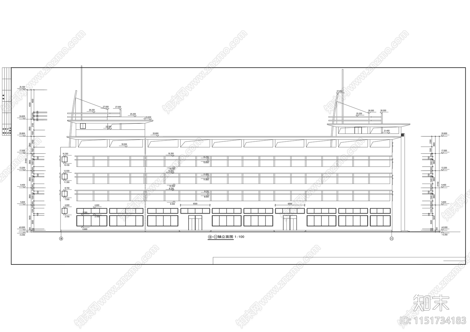 综合厂房建筑cad施工图下载【ID:1151734183】