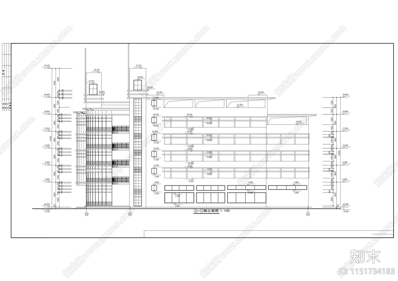 综合厂房建筑cad施工图下载【ID:1151734183】