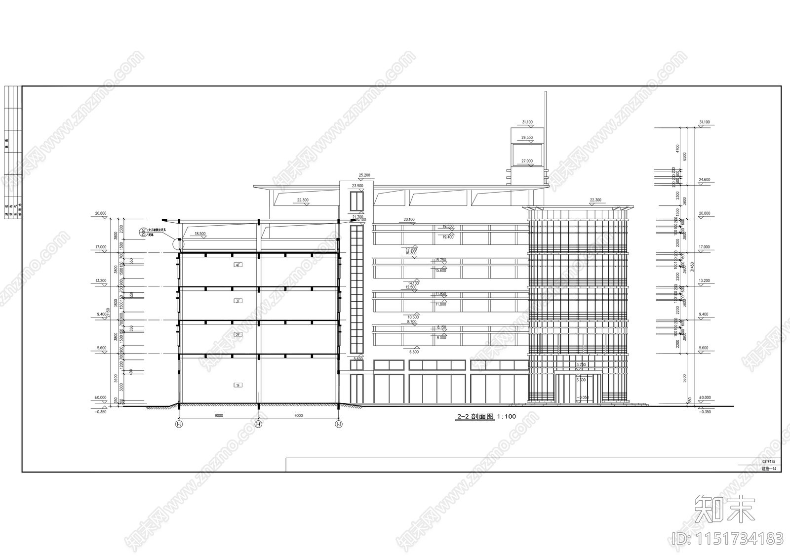 综合厂房建筑cad施工图下载【ID:1151734183】