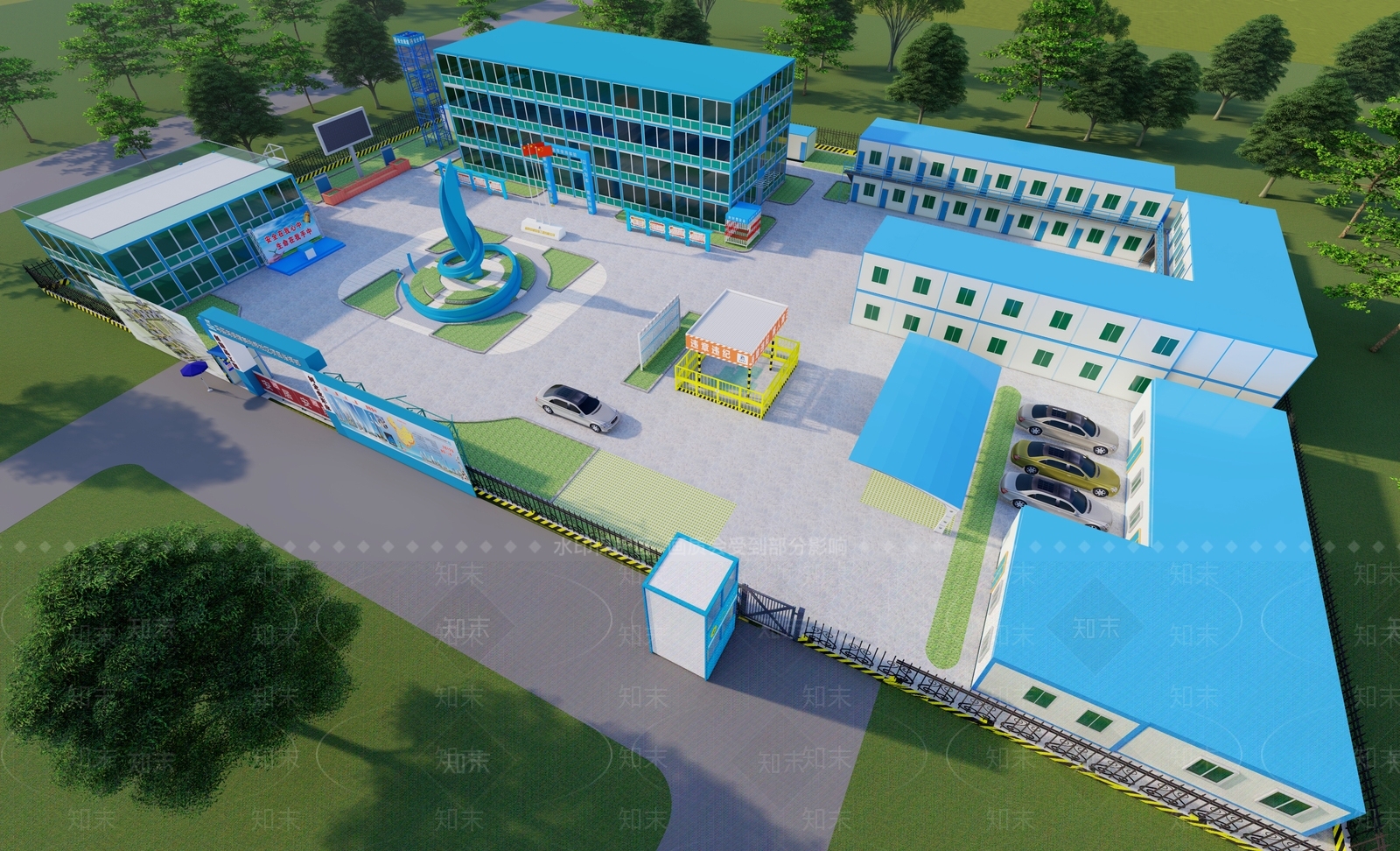 现代建筑工地活动房SU模型下载【ID:1151734684】