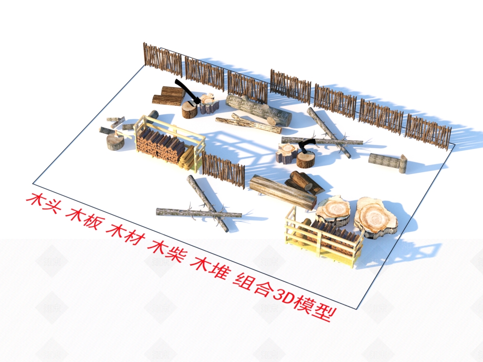 中式木头3D模型下载【ID:1151734820】