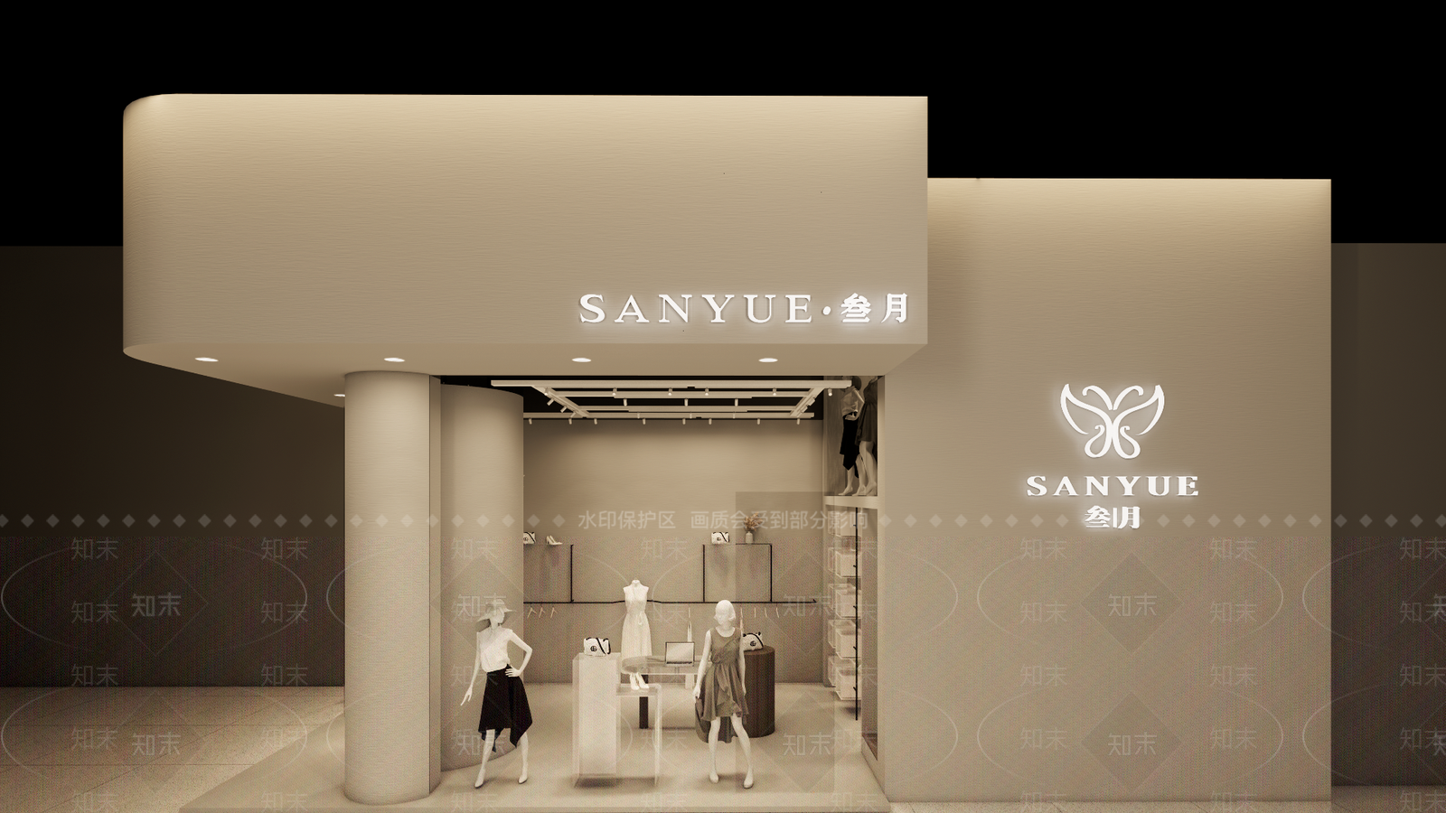 侘寂服装店SU模型下载【ID:1151905931】