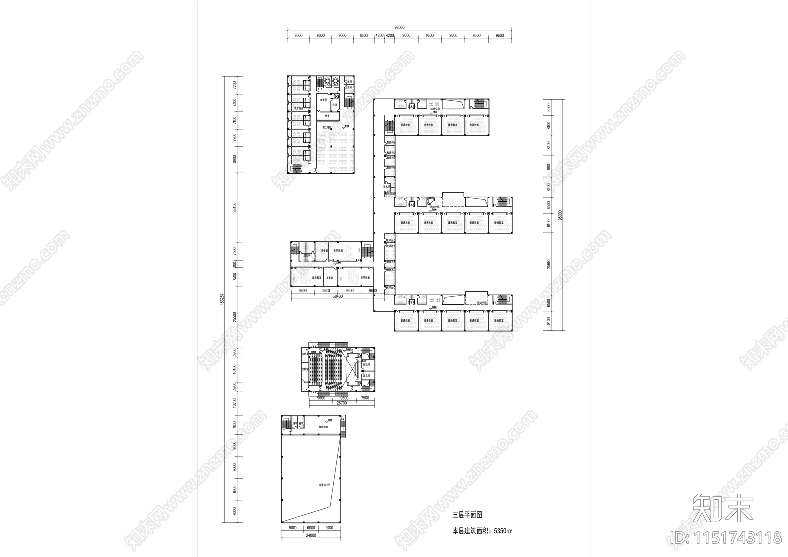 现代小学总平面图效果图平面图施工图下载【ID:1151743118】