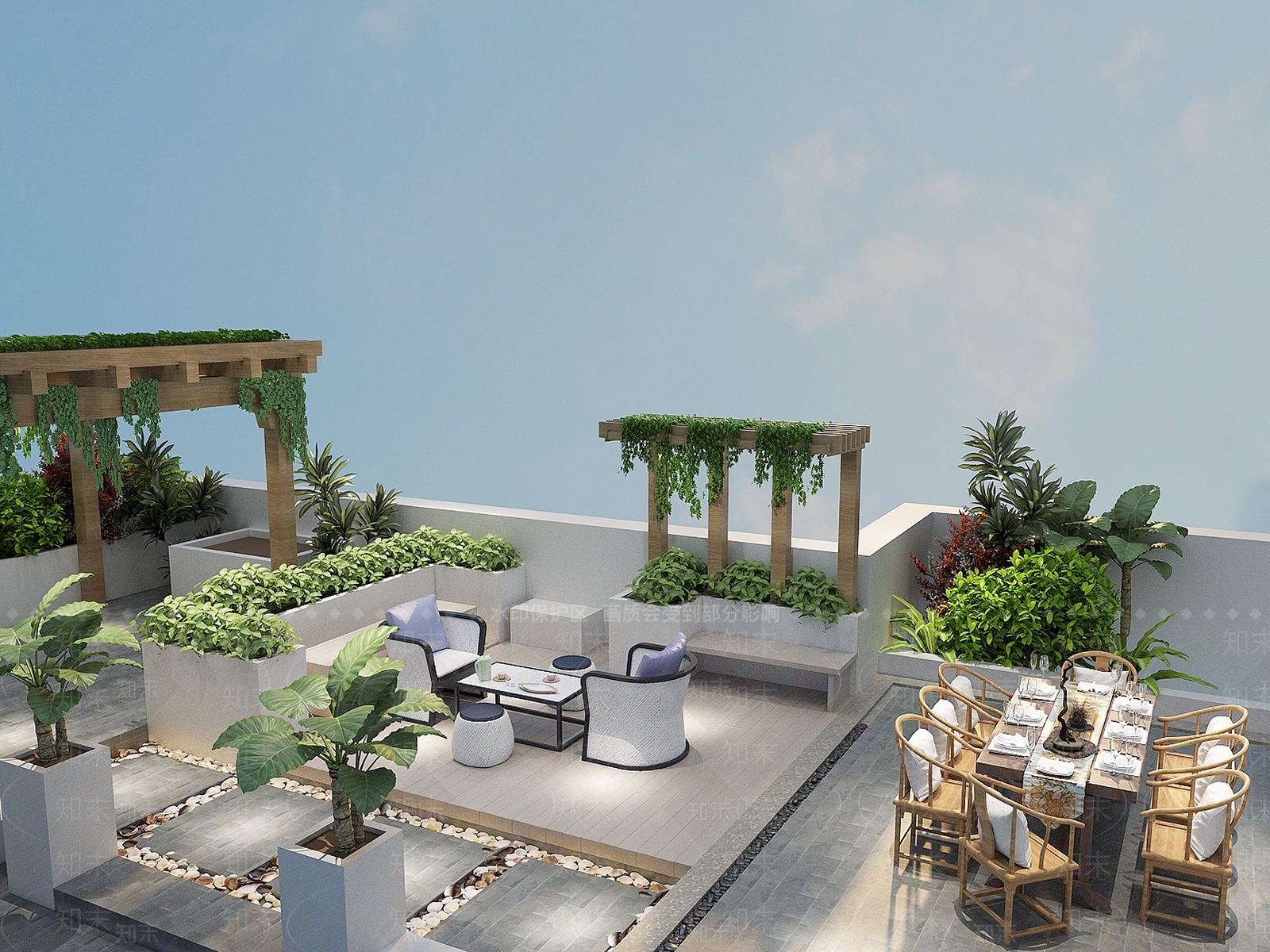 现代别墅露台3D模型下载【ID:1151743991】