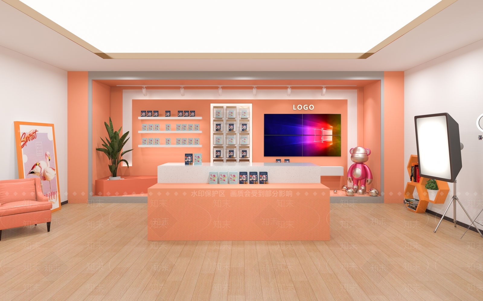 现代直播间3D模型下载【ID:1151744332】