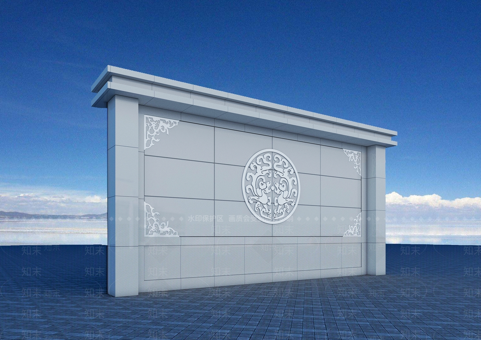 现代照壁3D模型下载【ID:1151745035】