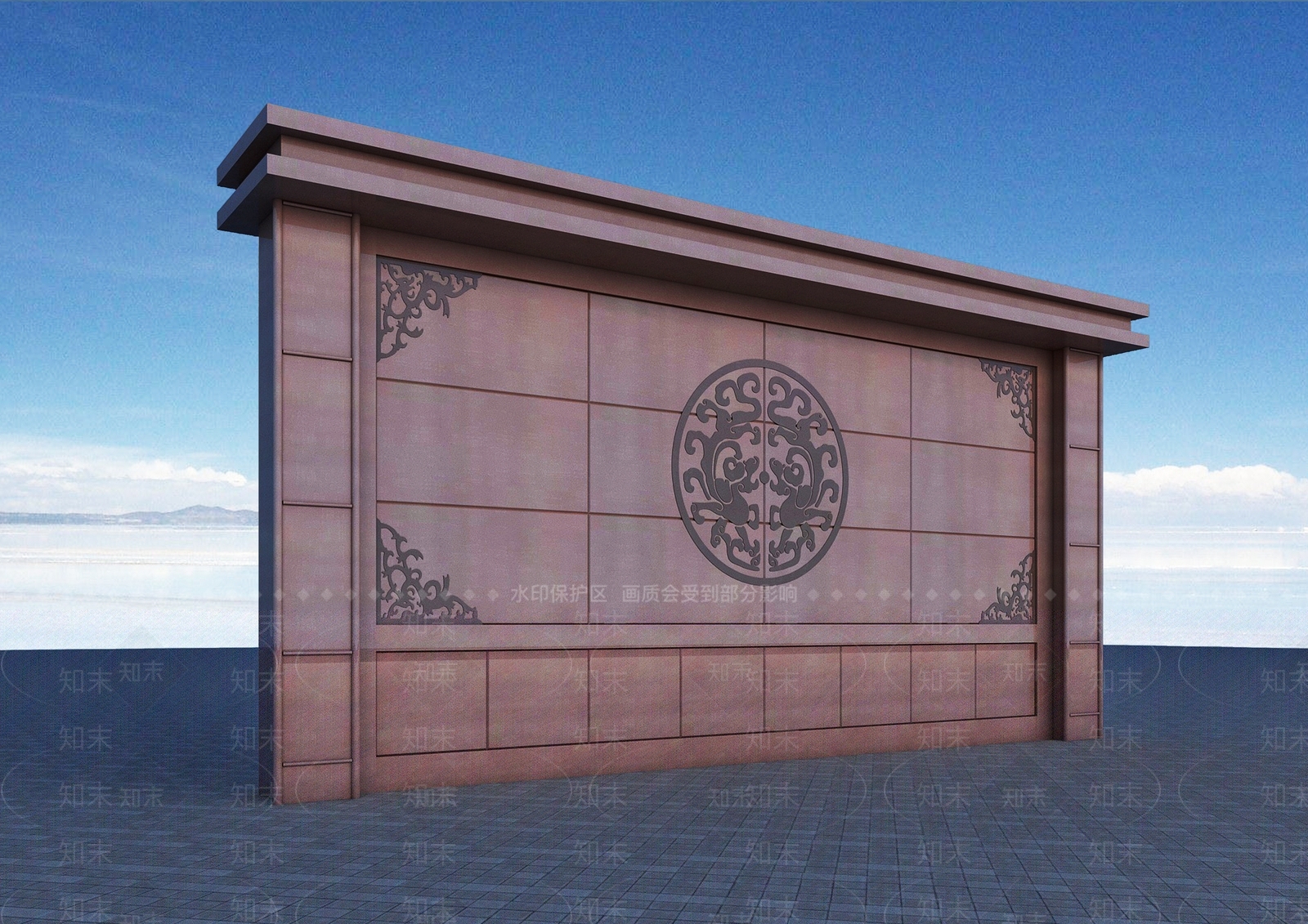 现代照壁3D模型下载【ID:1151745035】