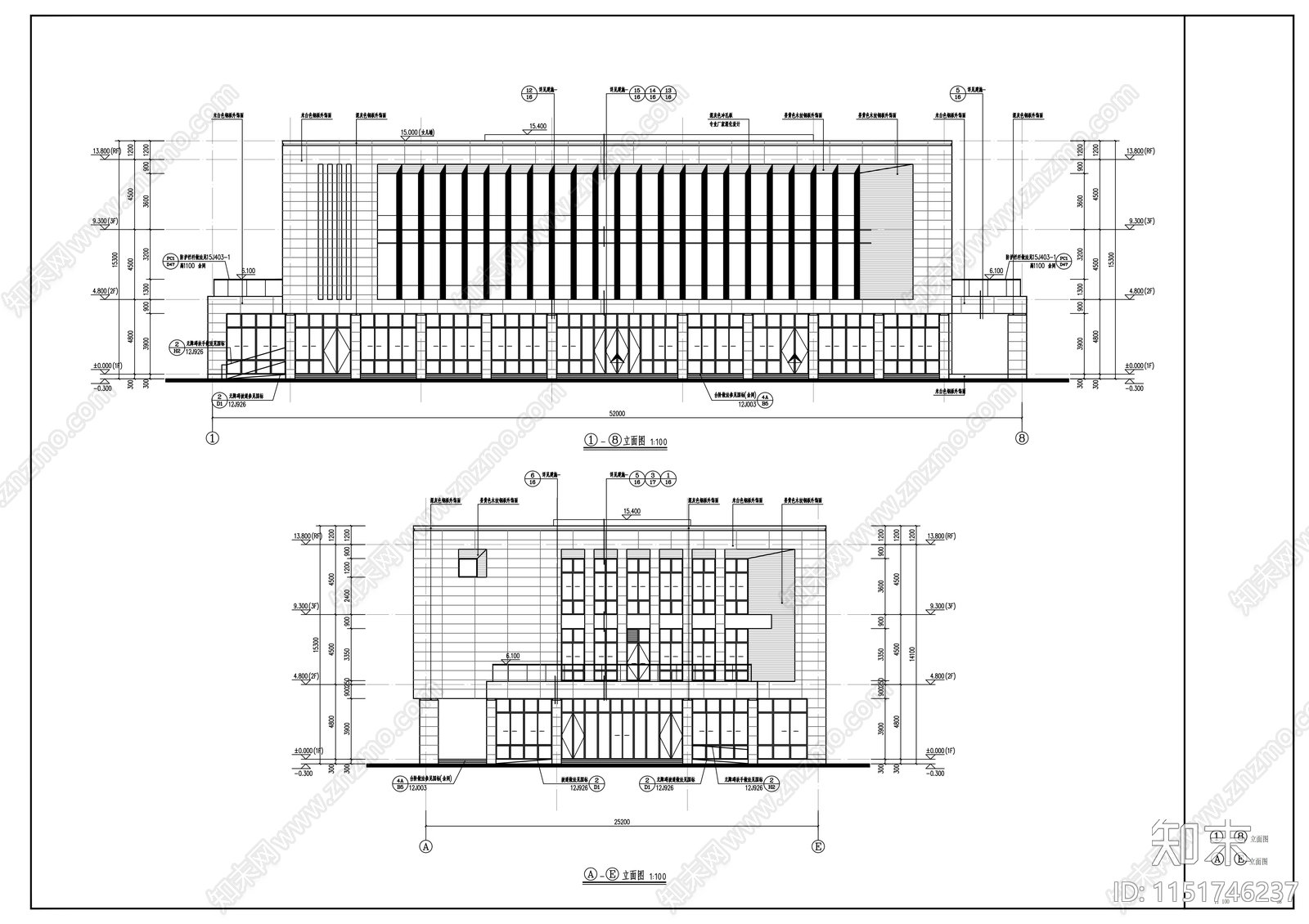 工业园区办公cad施工图下载【ID:1151746237】