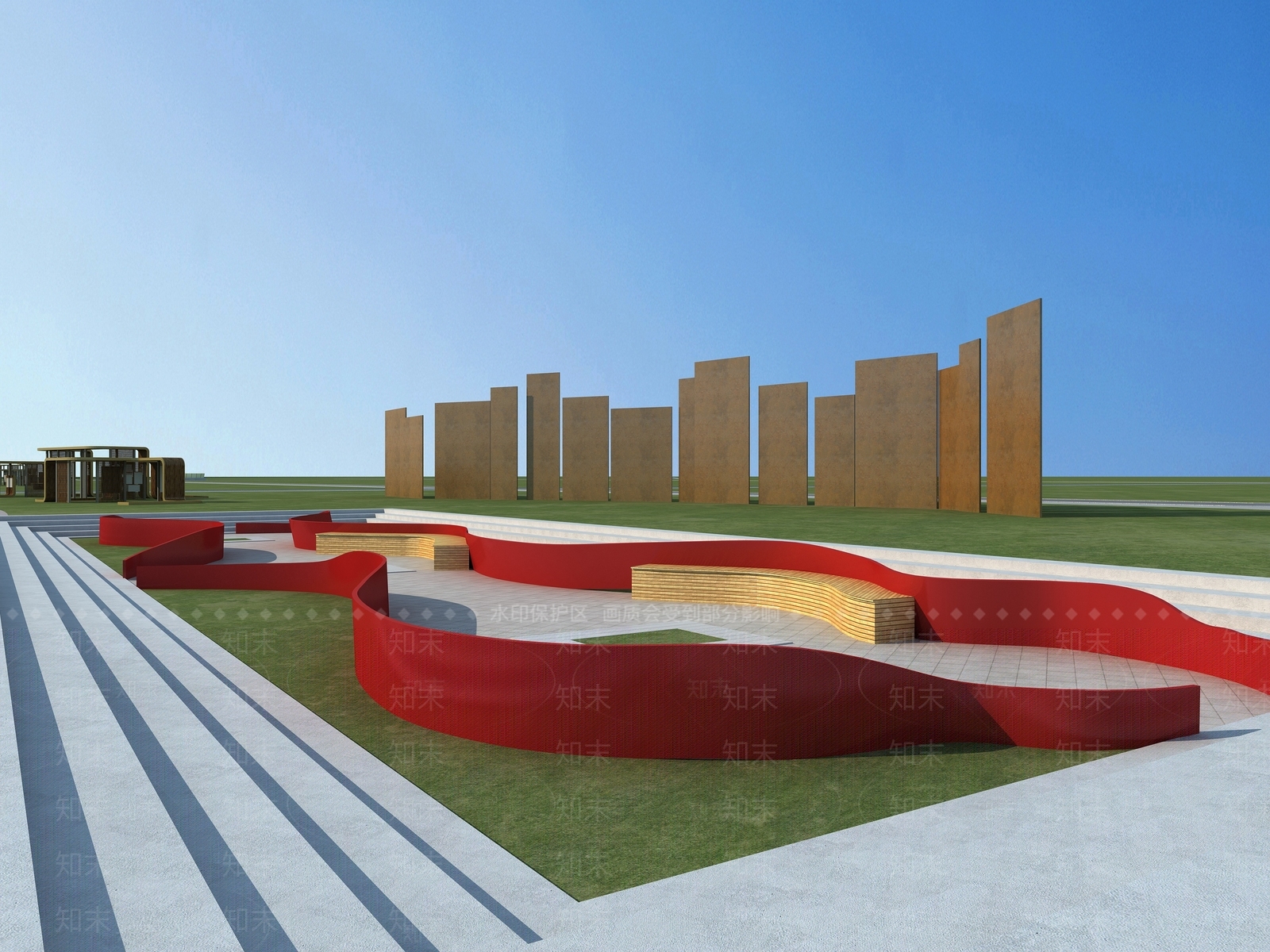 现代广场雕塑3D模型下载【ID:1151746394】