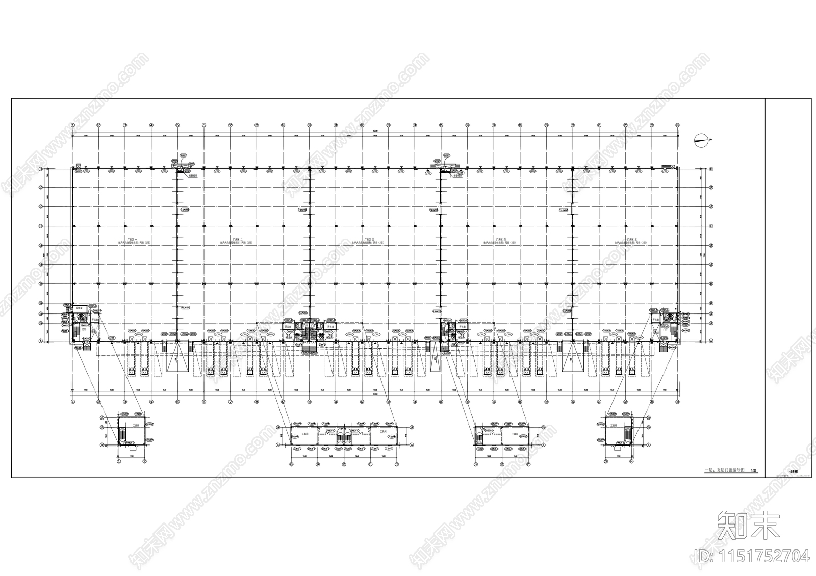 高新技术开发区物流中心建筑cad施工图下载【ID:1151752704】