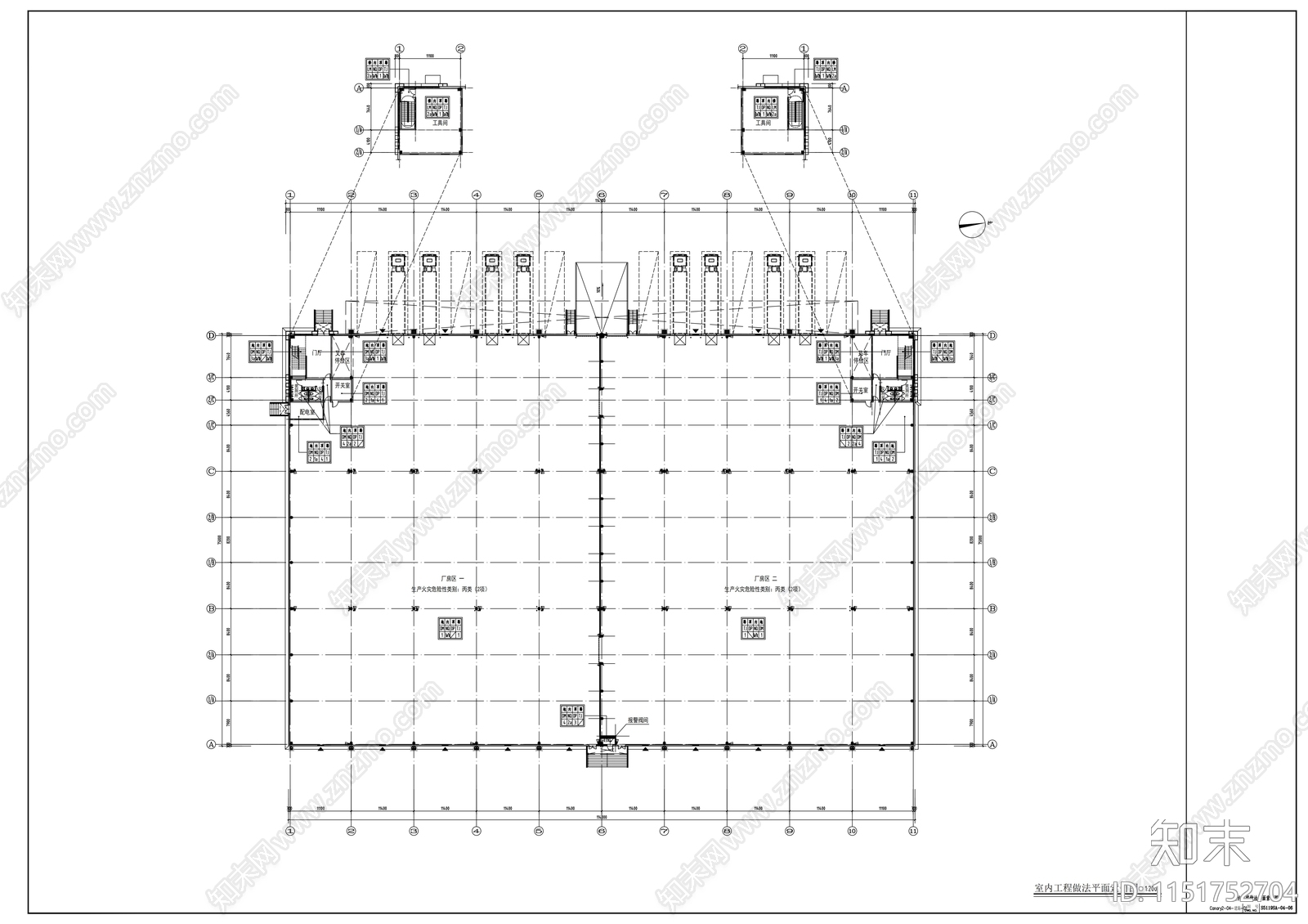 高新技术开发区物流中心建筑cad施工图下载【ID:1151752704】