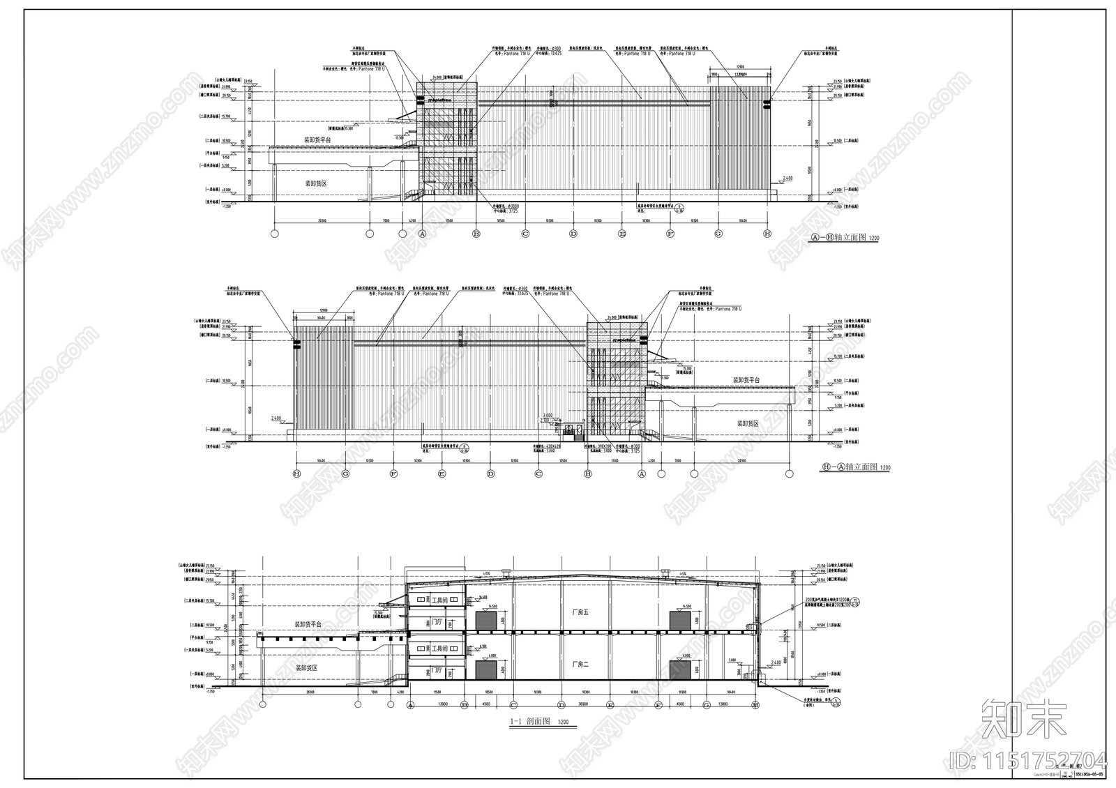 高新技术开发区物流中心建筑cad施工图下载【ID:1151752704】