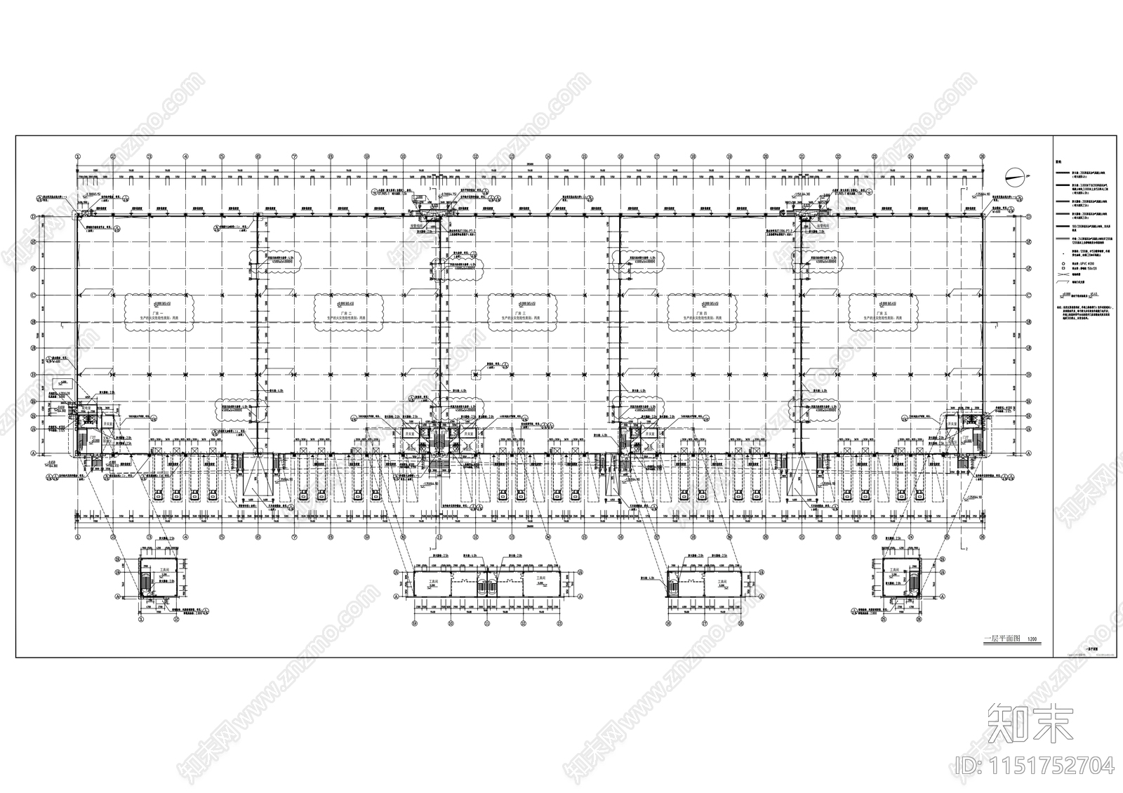 高新技术开发区物流中心建筑cad施工图下载【ID:1151752704】