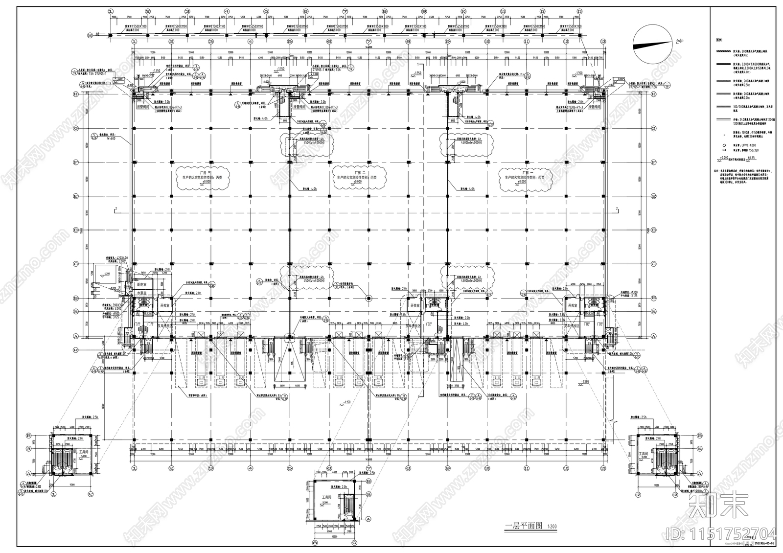 高新技术开发区物流中心建筑cad施工图下载【ID:1151752704】