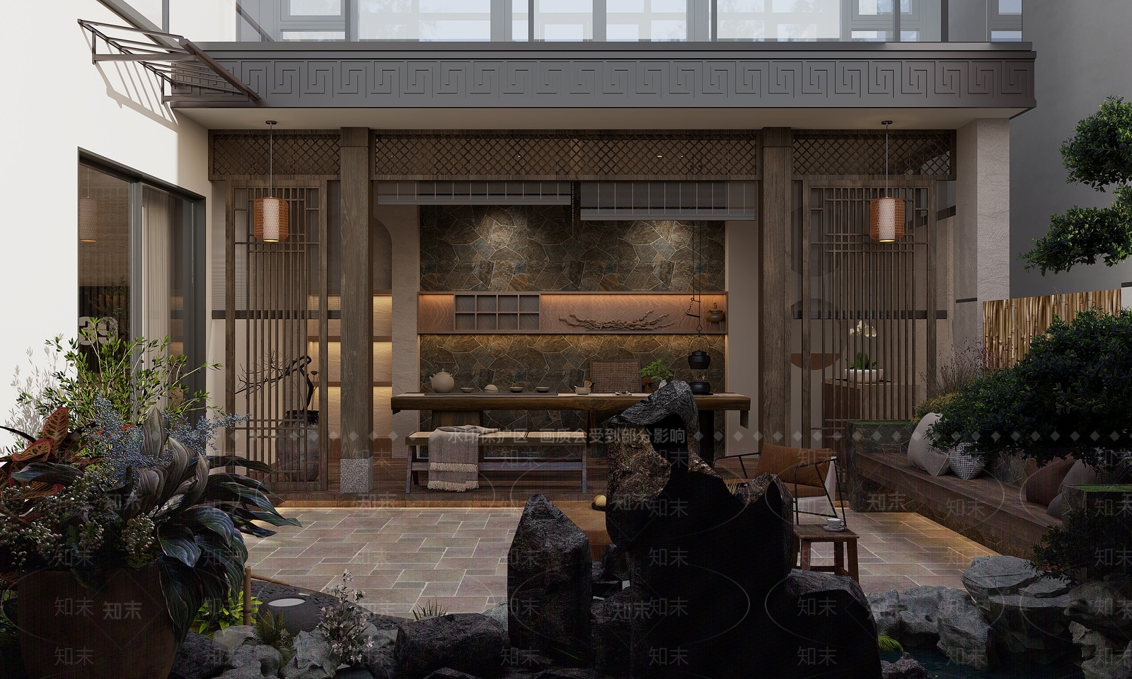 新中式居家庭院3D模型下载【ID:1151755771】