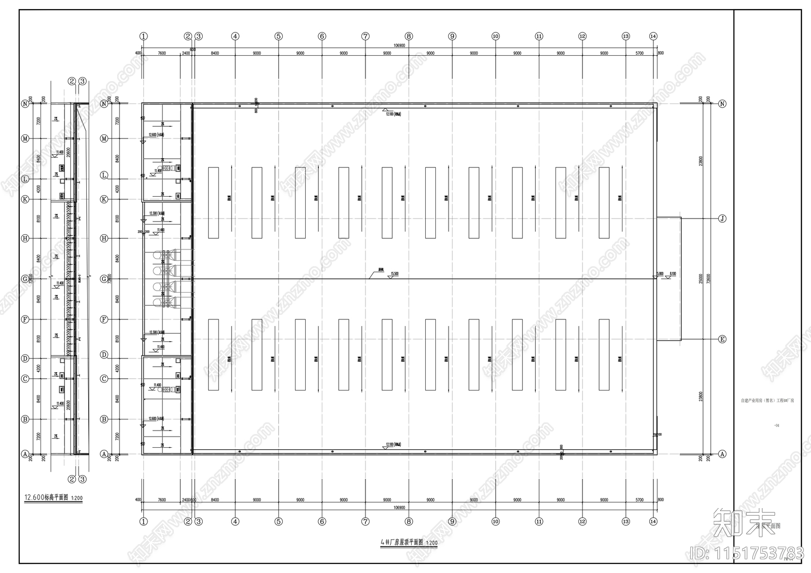 某产业园建筑cad施工图下载【ID:1151753783】