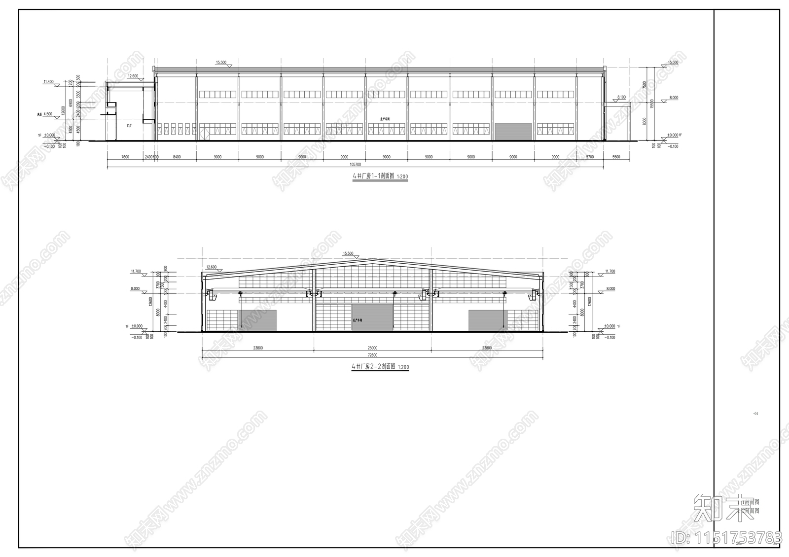 某产业园建筑cad施工图下载【ID:1151753783】