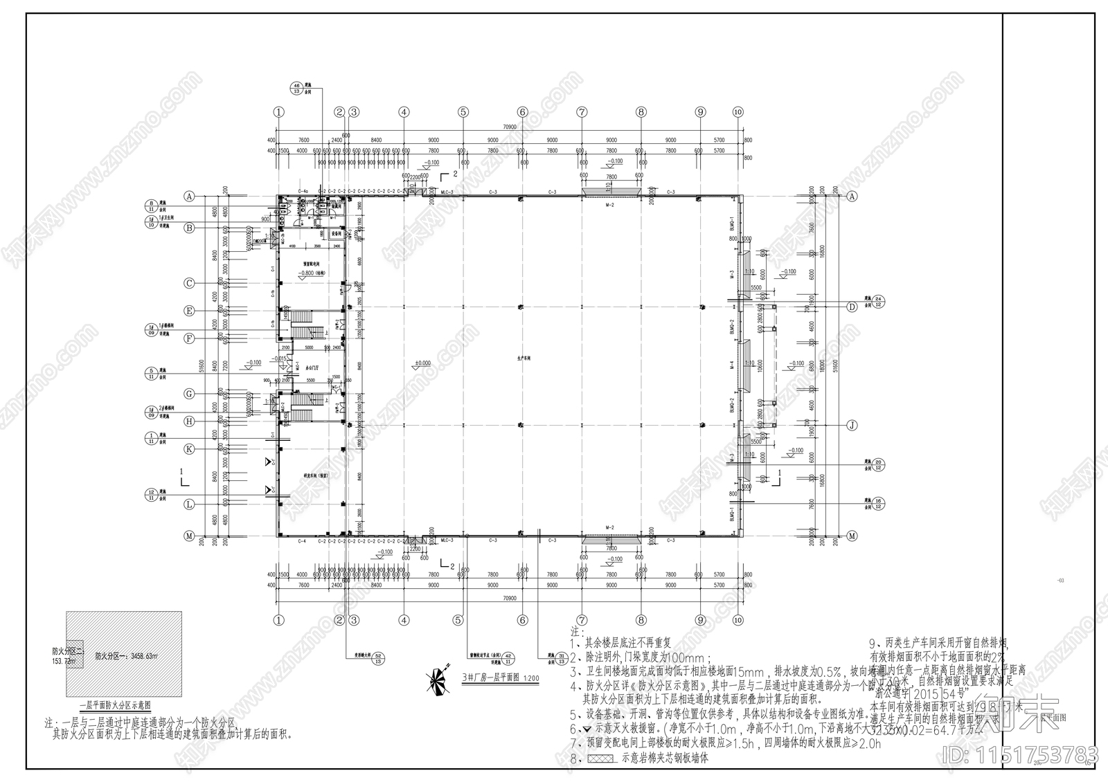 某产业园建筑cad施工图下载【ID:1151753783】