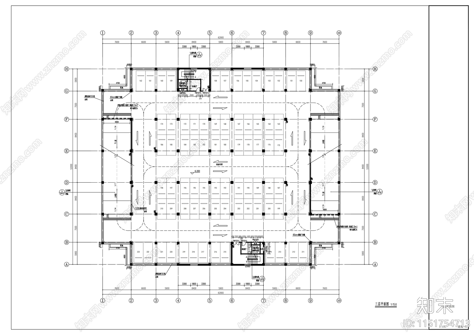 停车楼建筑施工图下载【ID:1151754713】