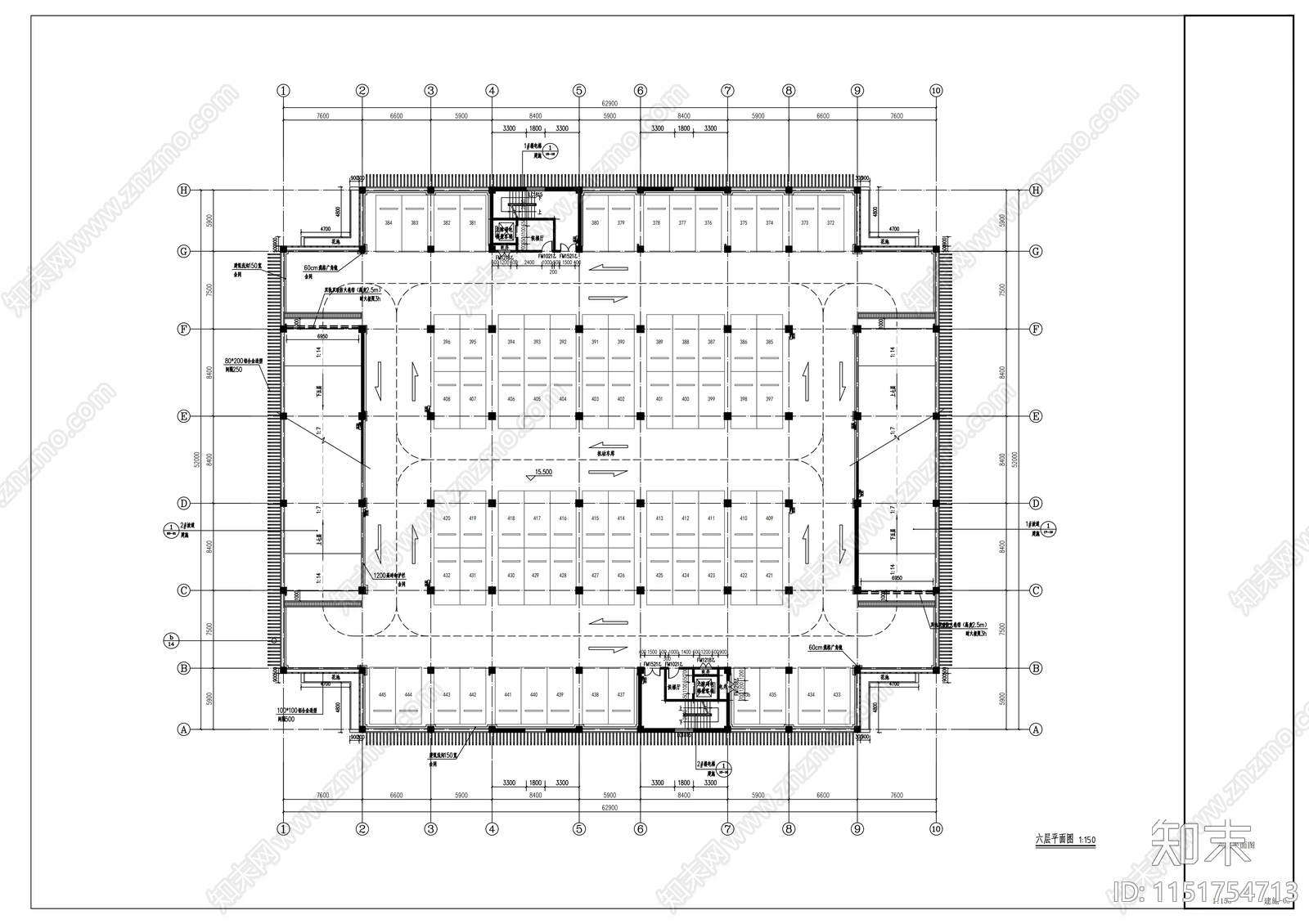 停车楼建筑施工图下载【ID:1151754713】