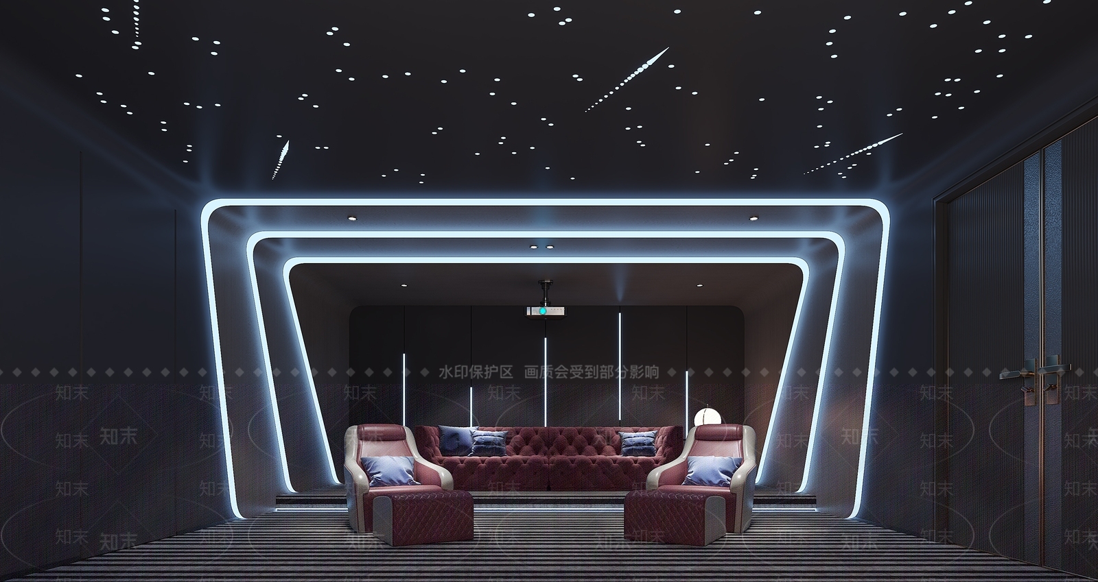 现代家居影音室3D模型下载【ID:1151758304】