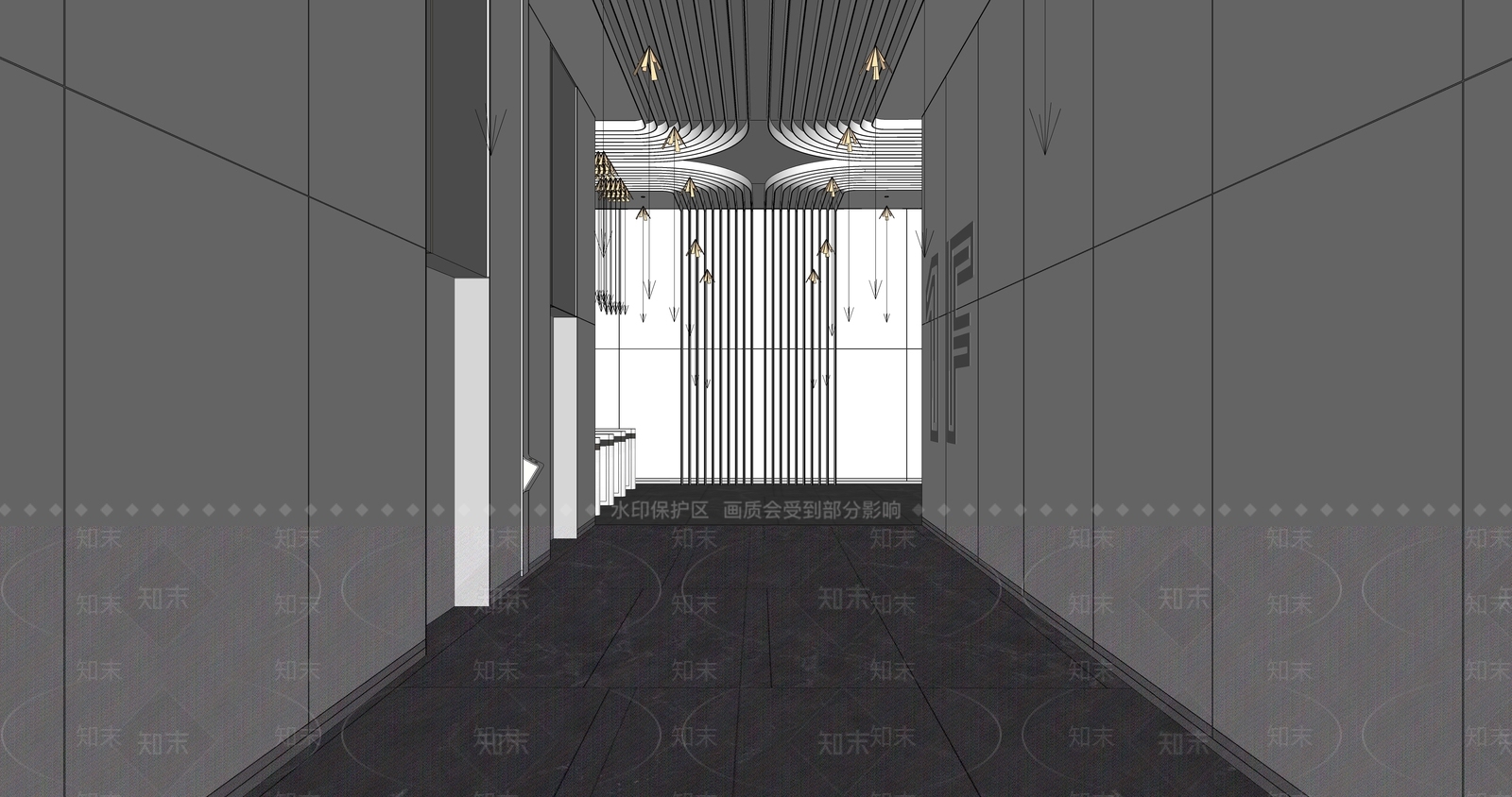 现代公司电梯厅SU模型下载【ID:1151758577】