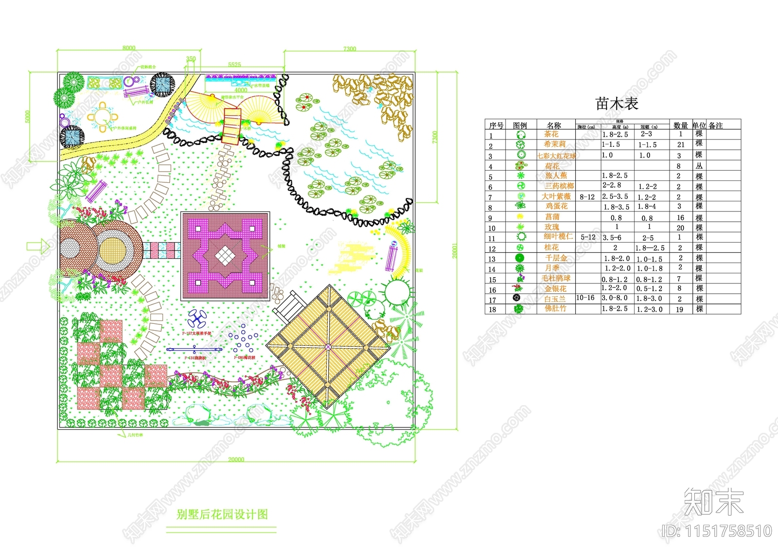 现代别墅后花园施工图图纸cad施工图下载【ID:1151758510】