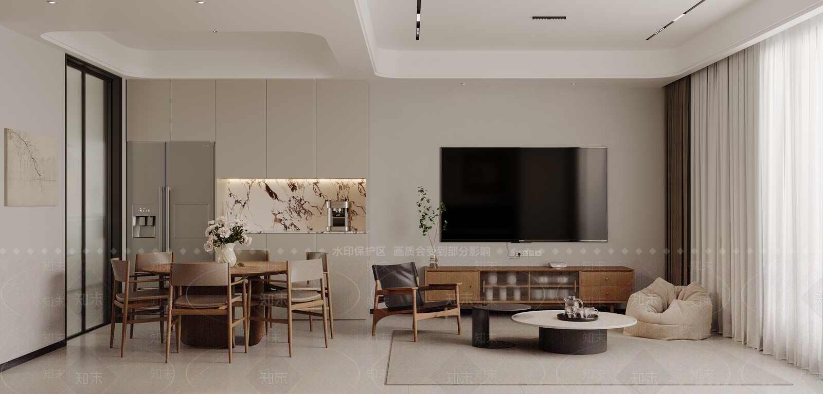 现代家具客餐厅3D模型下载【ID:1151758926】