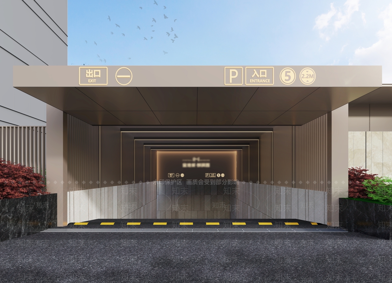 现代轻奢车库入口3D模型下载【ID:1151761027】