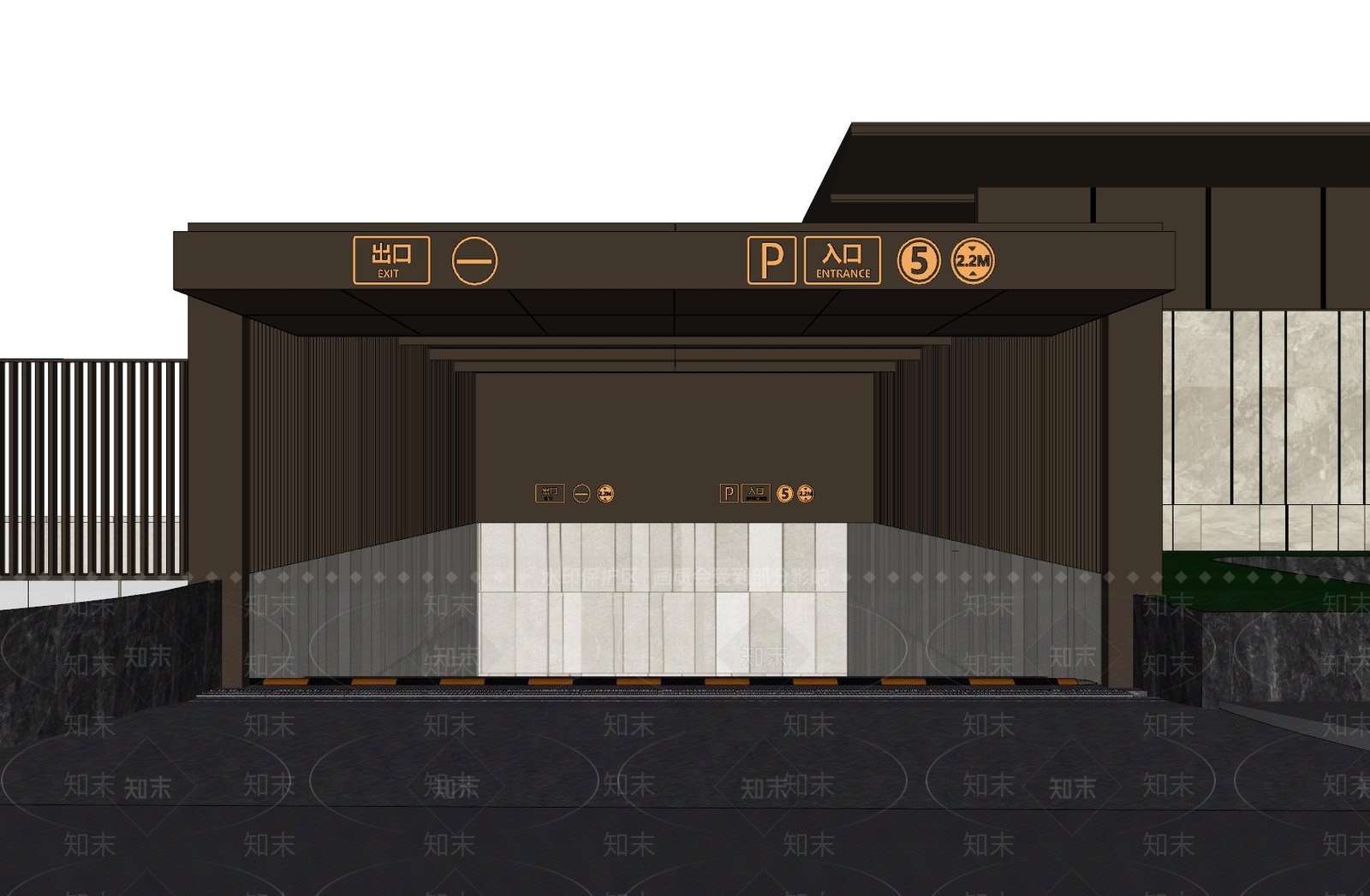 现代车库入口SU模型下载【ID:1151761113】