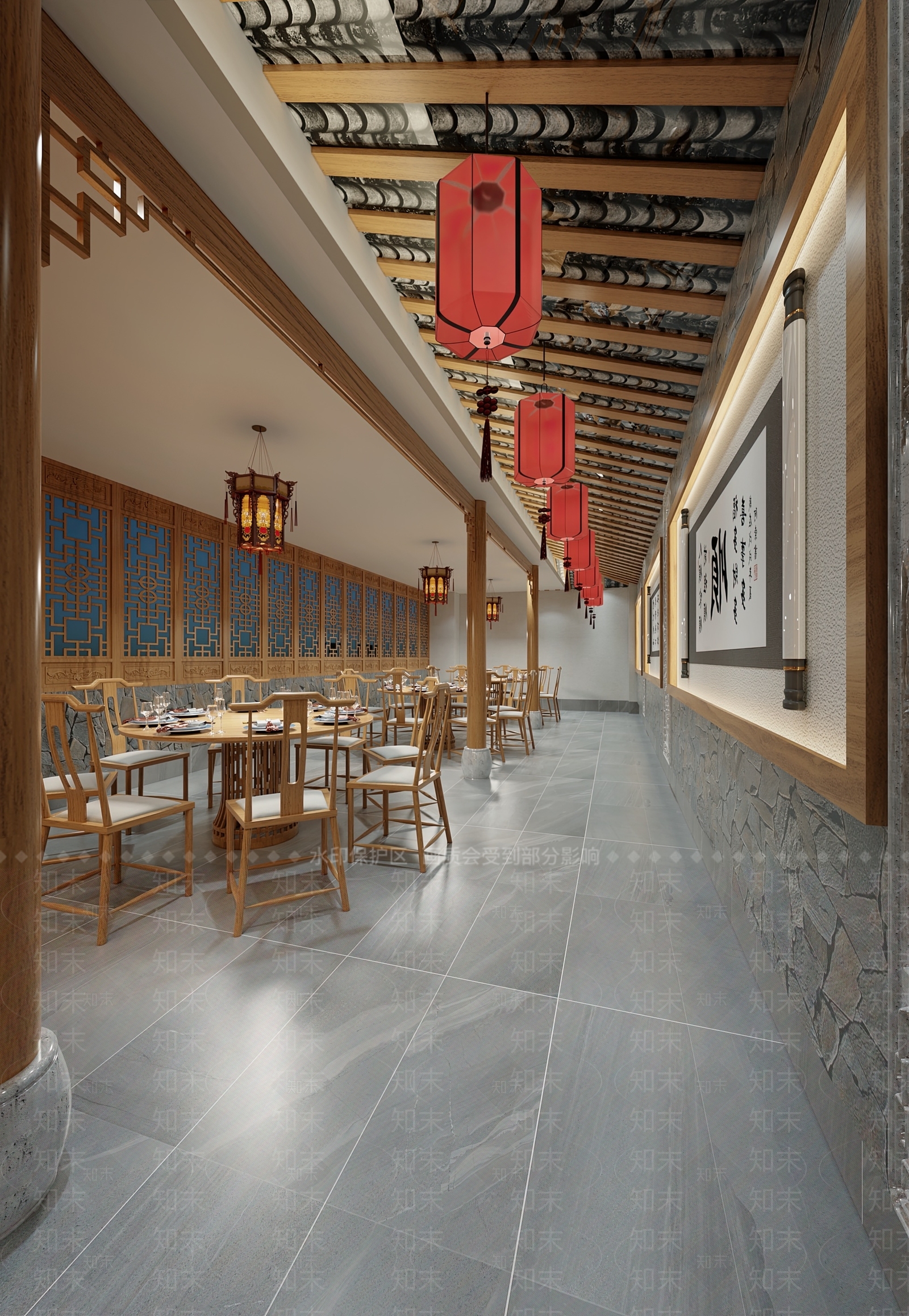 中式餐馆餐厅3D模型下载【ID:1151763915】