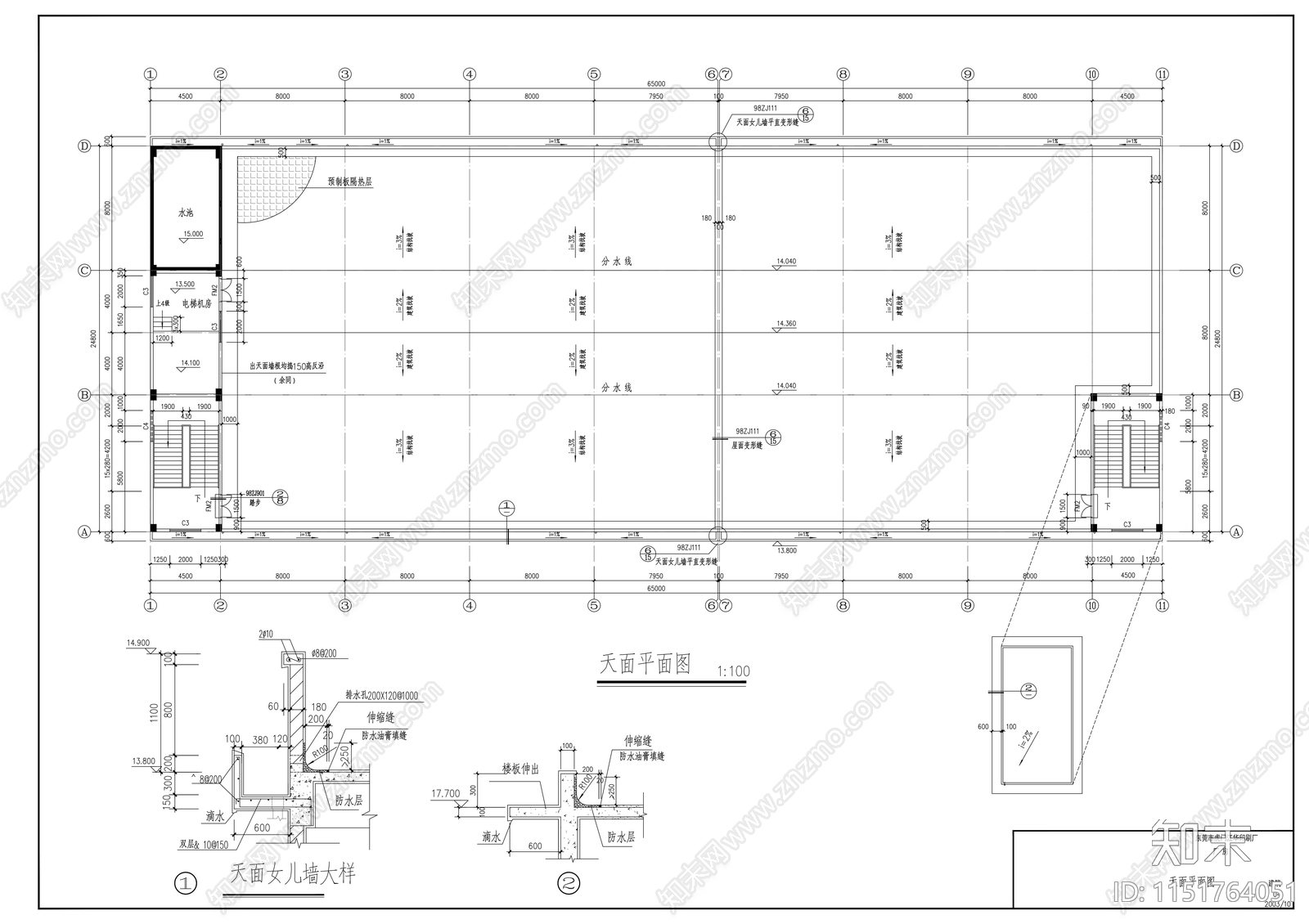 印刷厂房建筑方案图cad施工图下载【ID:1151764051】