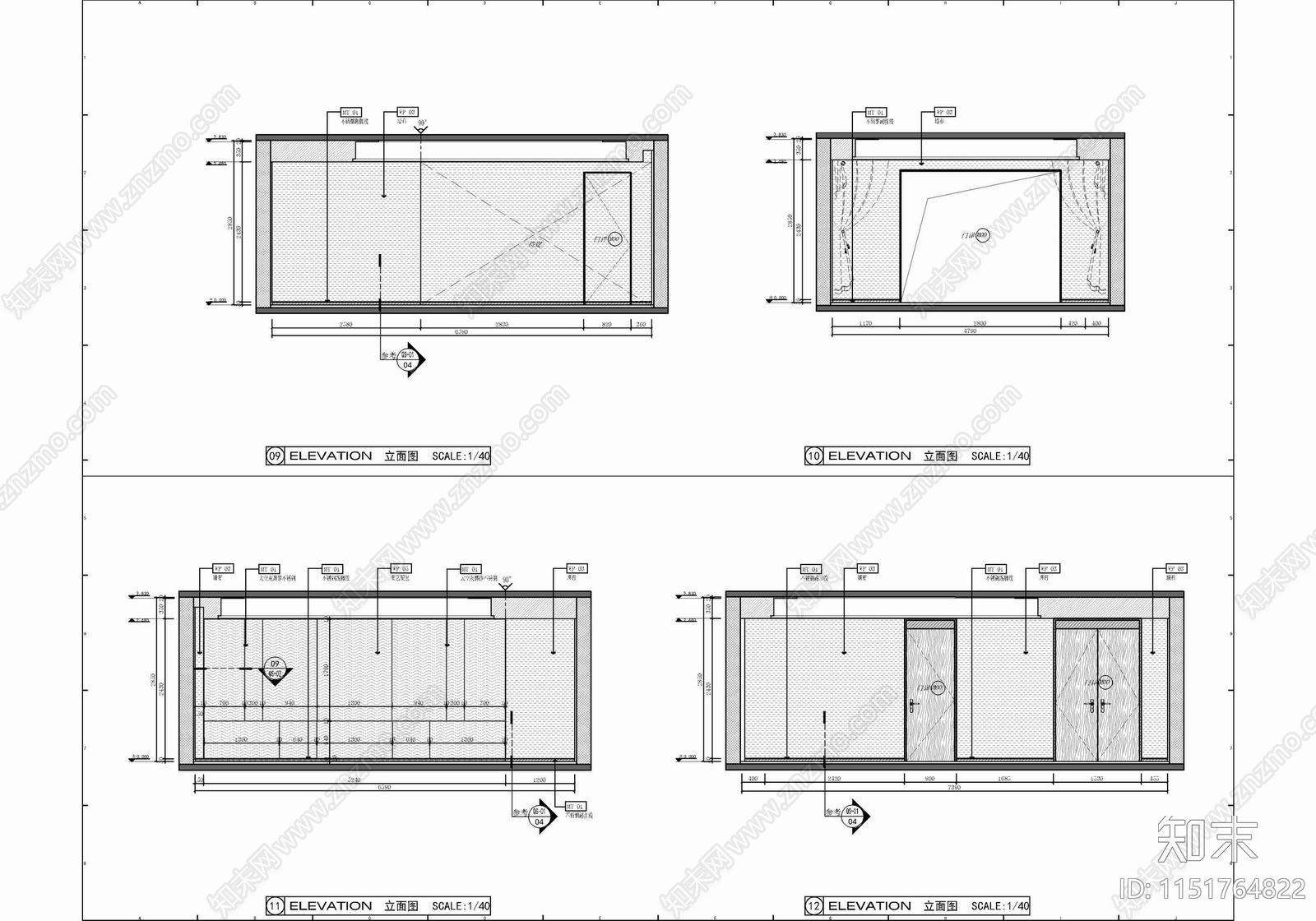 850㎡办公室室内cad施工图下载【ID:1151764822】