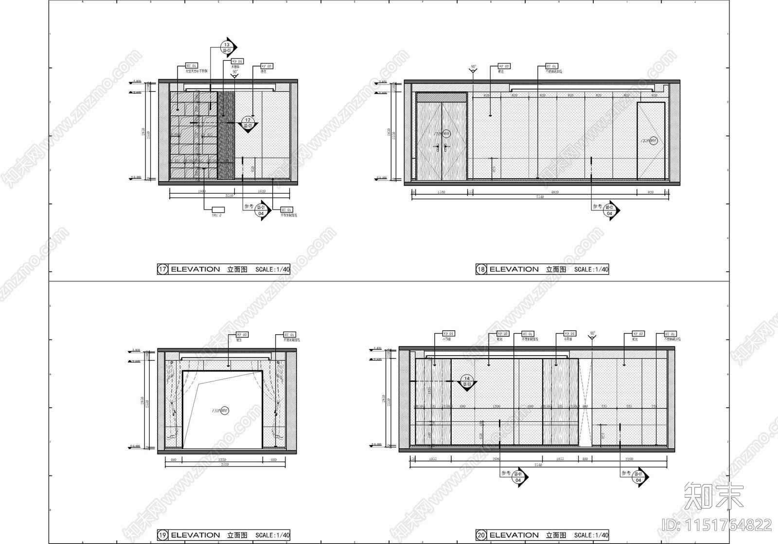 850㎡办公室室内cad施工图下载【ID:1151764822】