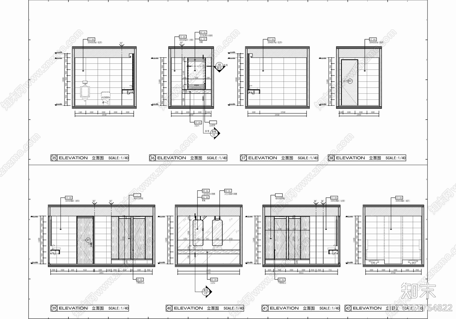 850㎡办公室室内cad施工图下载【ID:1151764822】