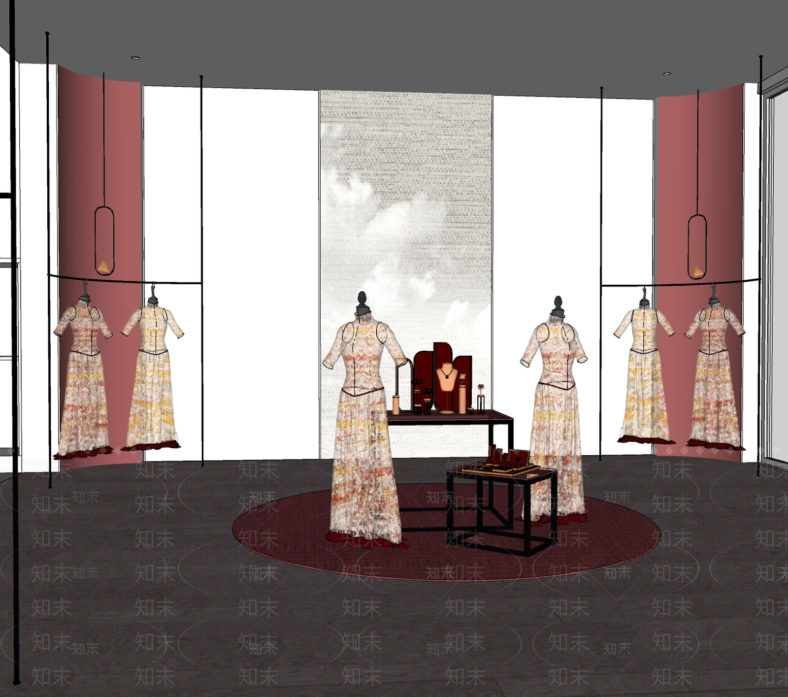 新中式汉服店SU模型下载【ID:1151767744】
