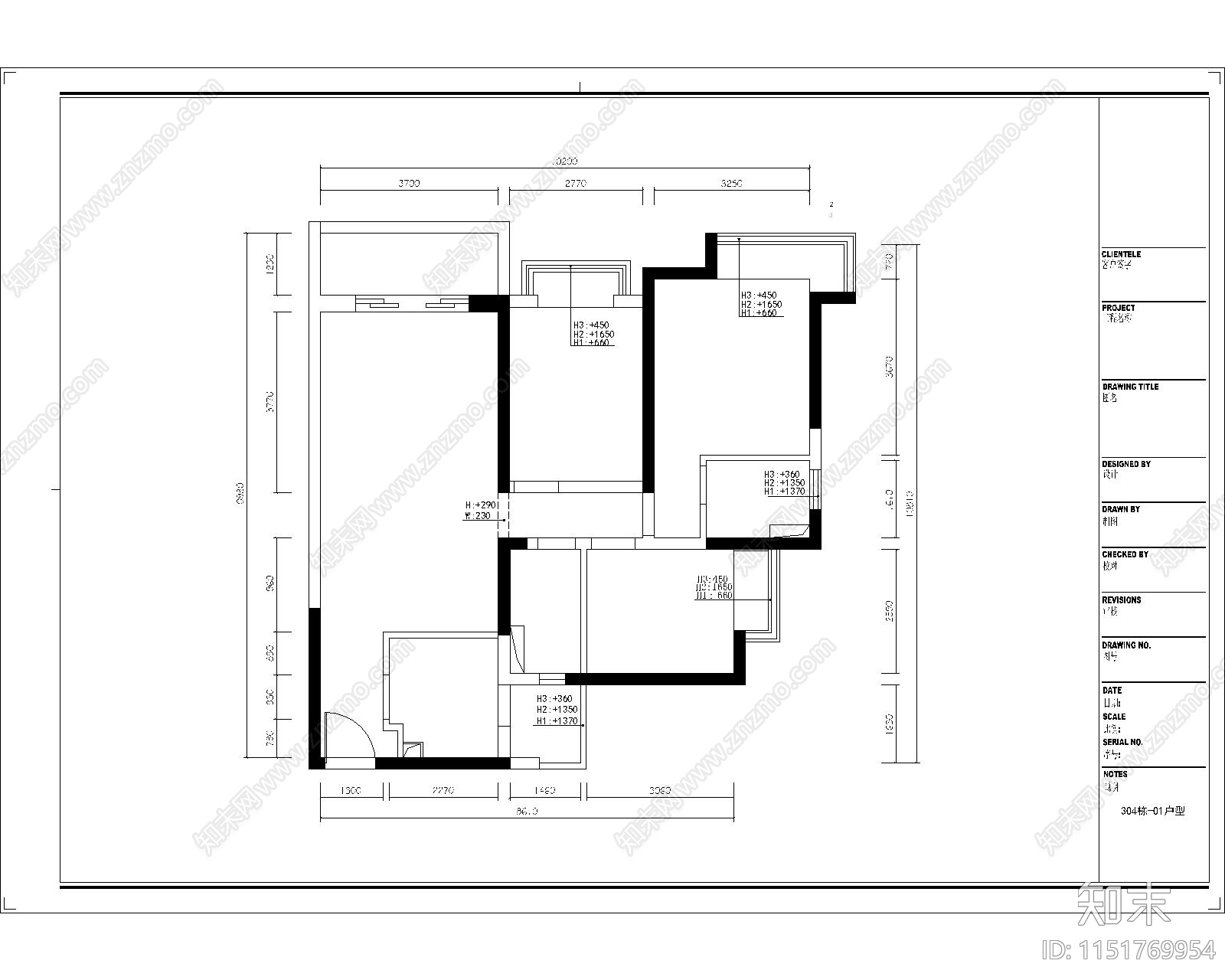 东莞颐龙湾户型总汇施工图下载【ID:1151769954】