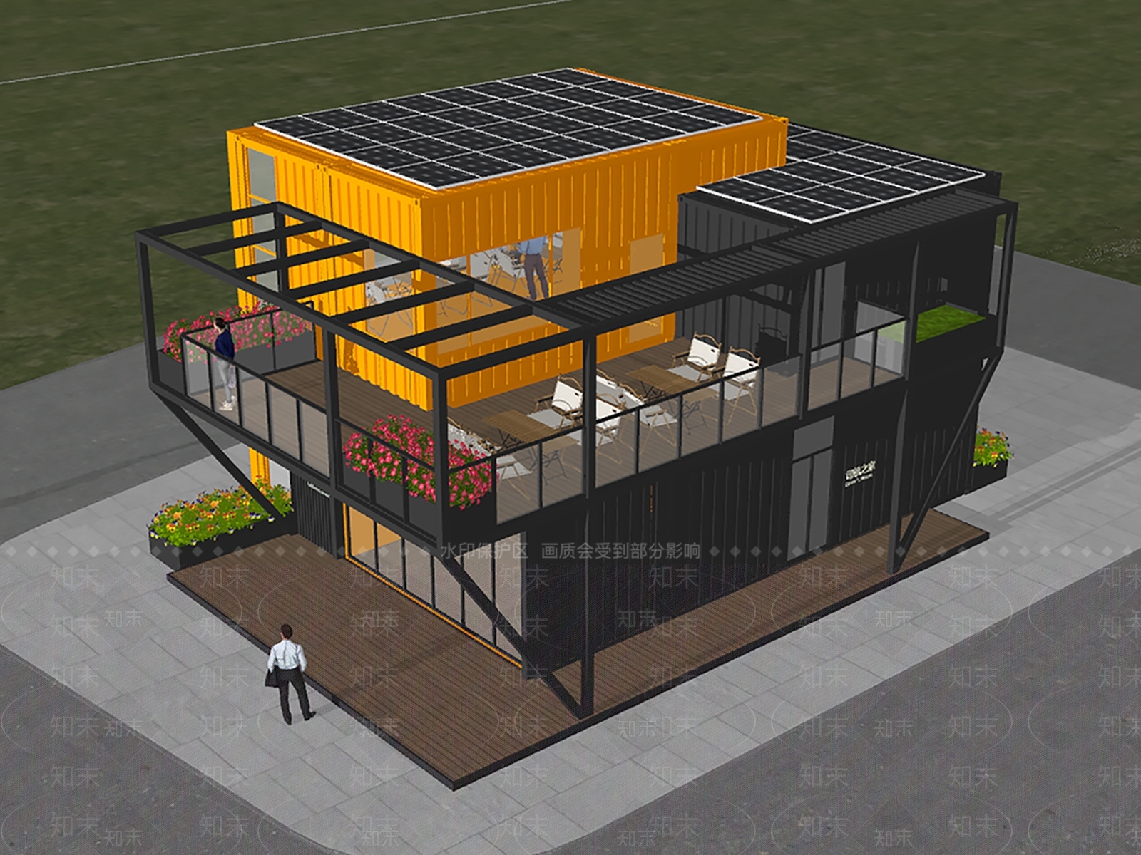 现代集装箱零碳小屋SU模型下载【ID:1151770173】