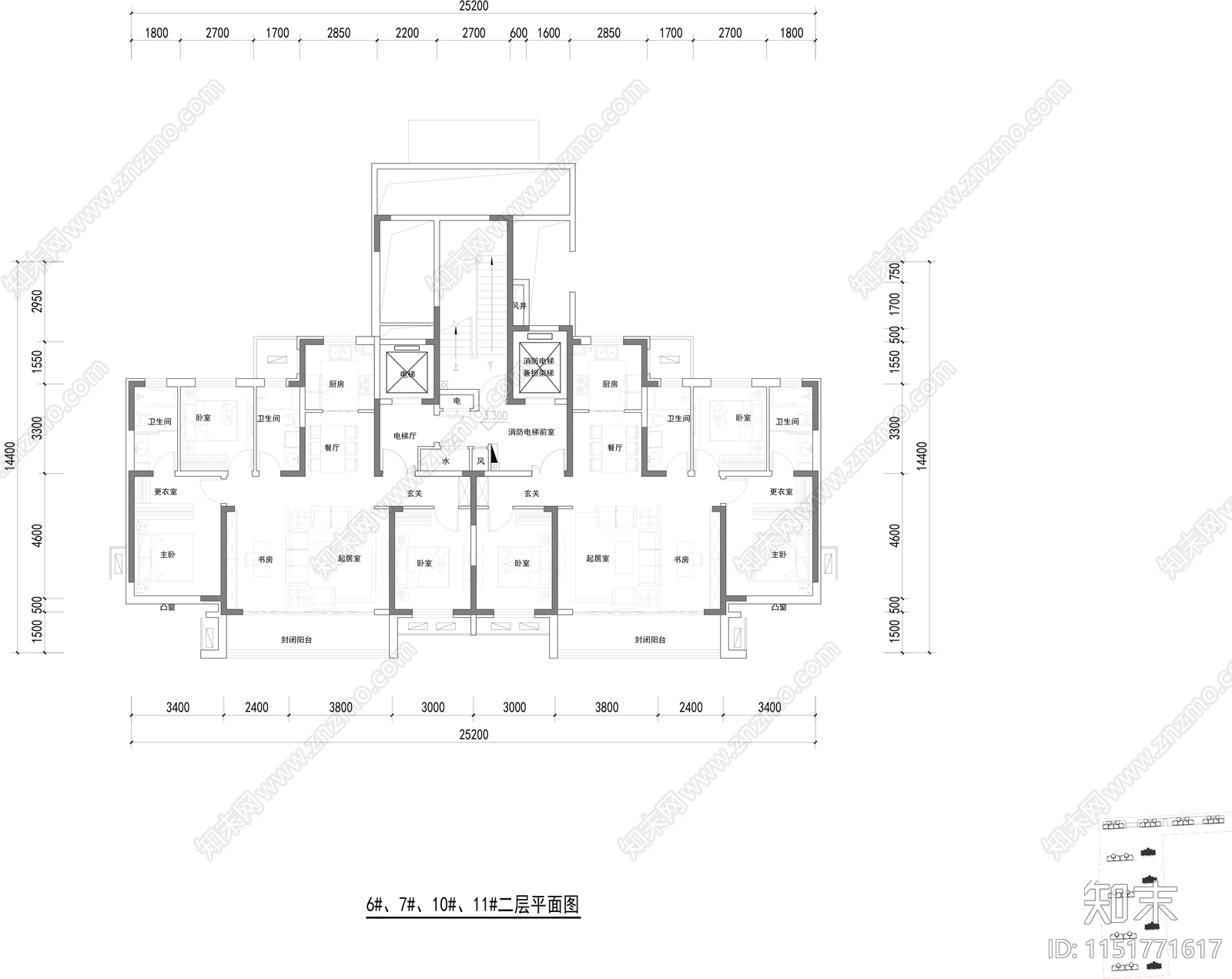 户型cad施工图下载【ID:1151771617】