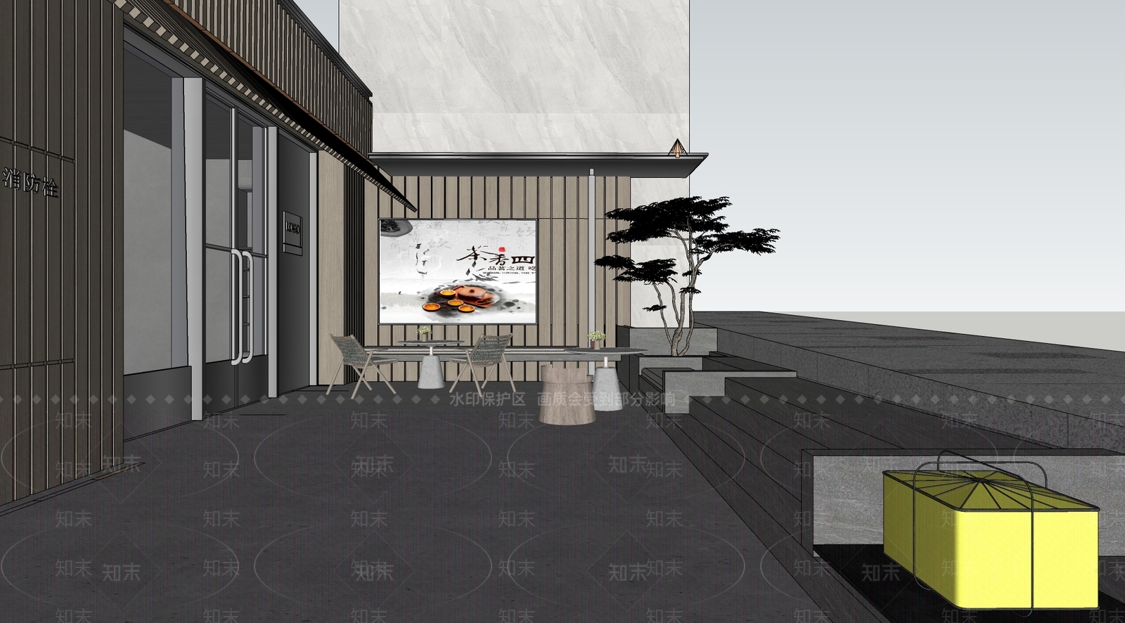 日式SPA会所SU模型下载【ID:1151772033】