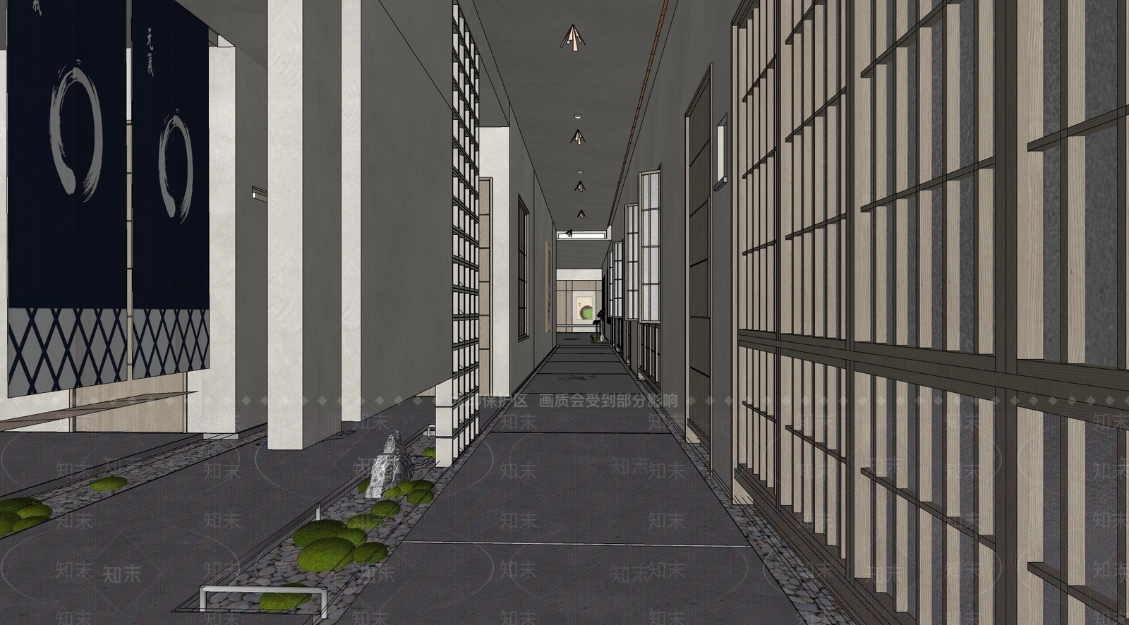 日式SPA会所SU模型下载【ID:1151772033】