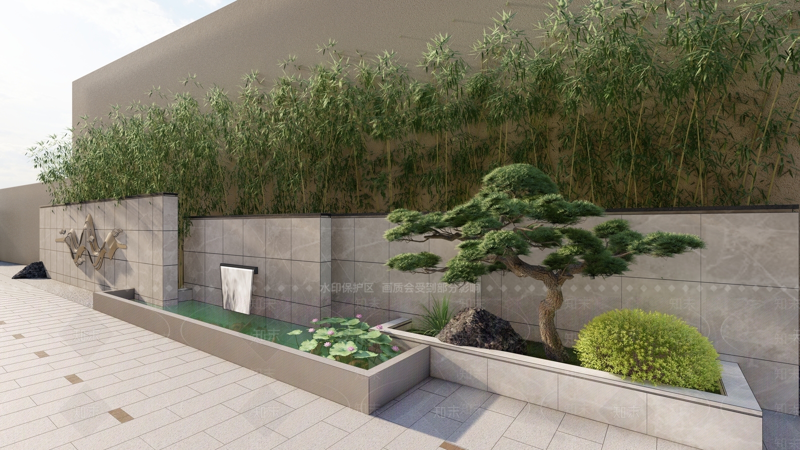 新中式庭院景墙SU模型下载【ID:1151781693】