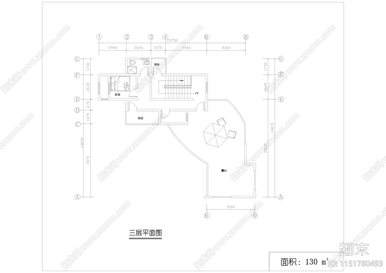 现代多套别墅室内布置平面图cad施工图下载【ID:1151780493】