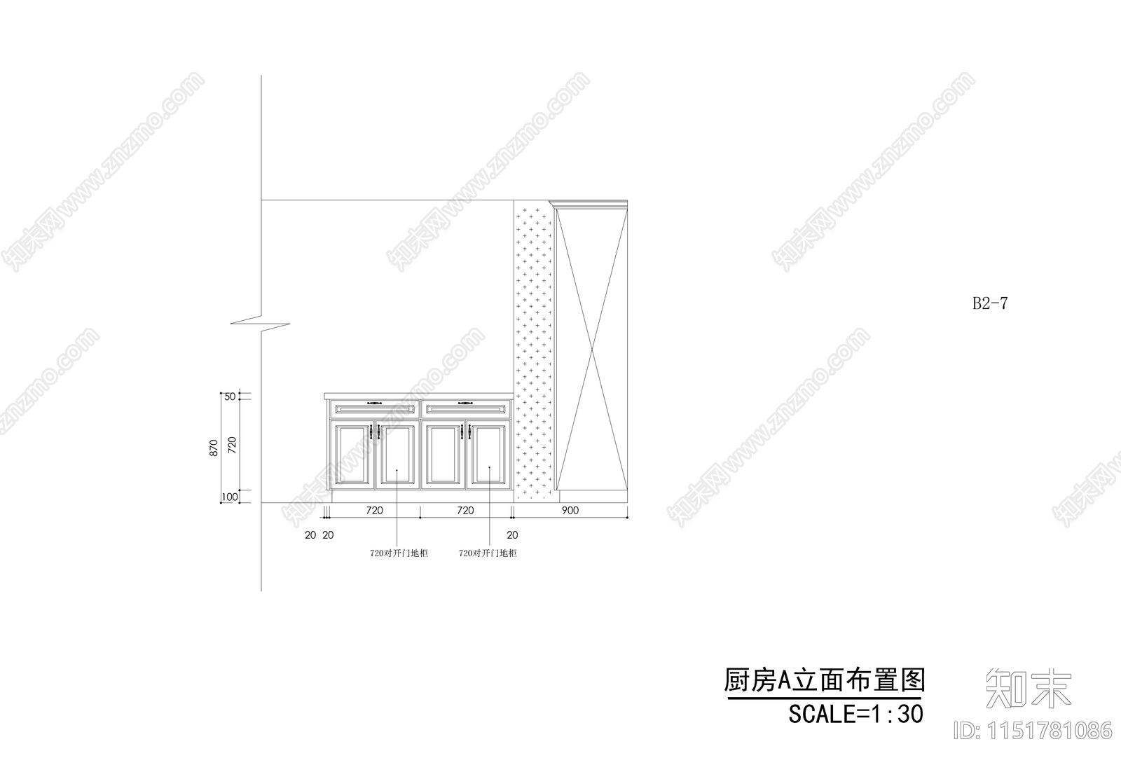 3套橱柜cad施工图下载【ID:1151781086】