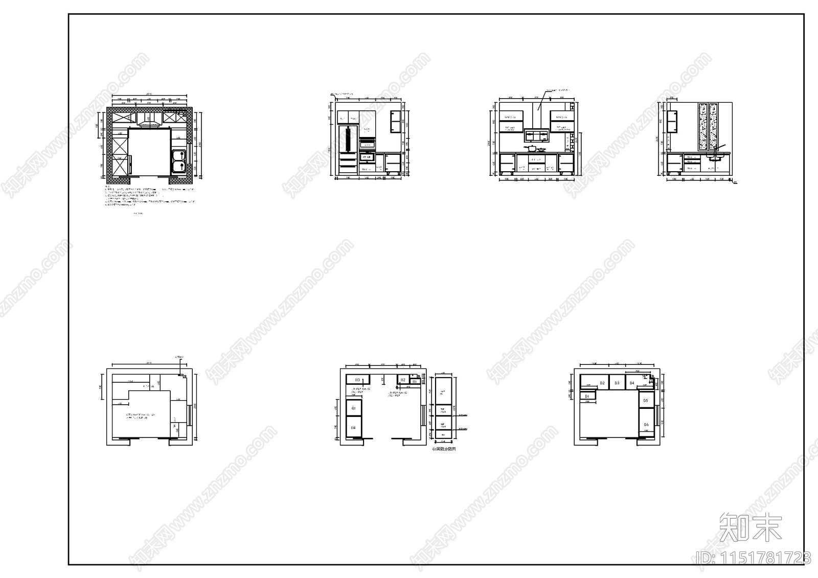 家用橱柜cad施工图下载【ID:1151781723】